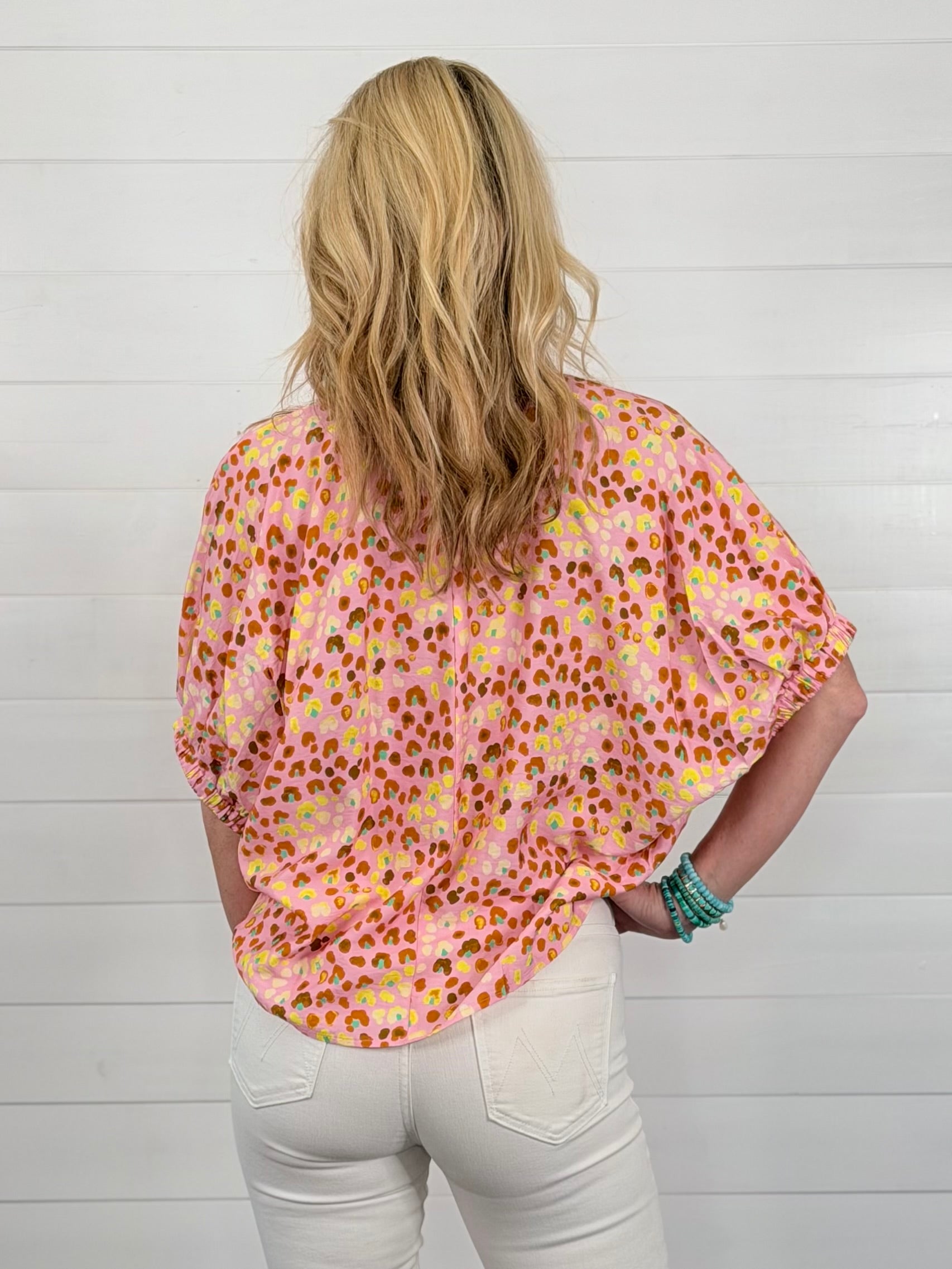 WILD ABOUT SPRING TOP-BLUSH