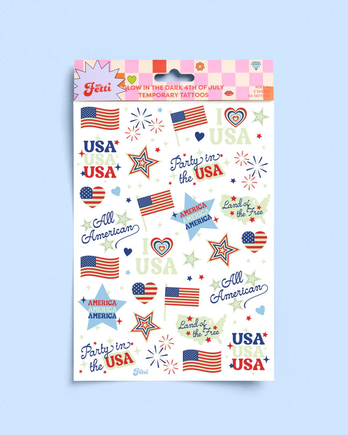 USA GLOW IN THE DARK TEMP TATTOOS