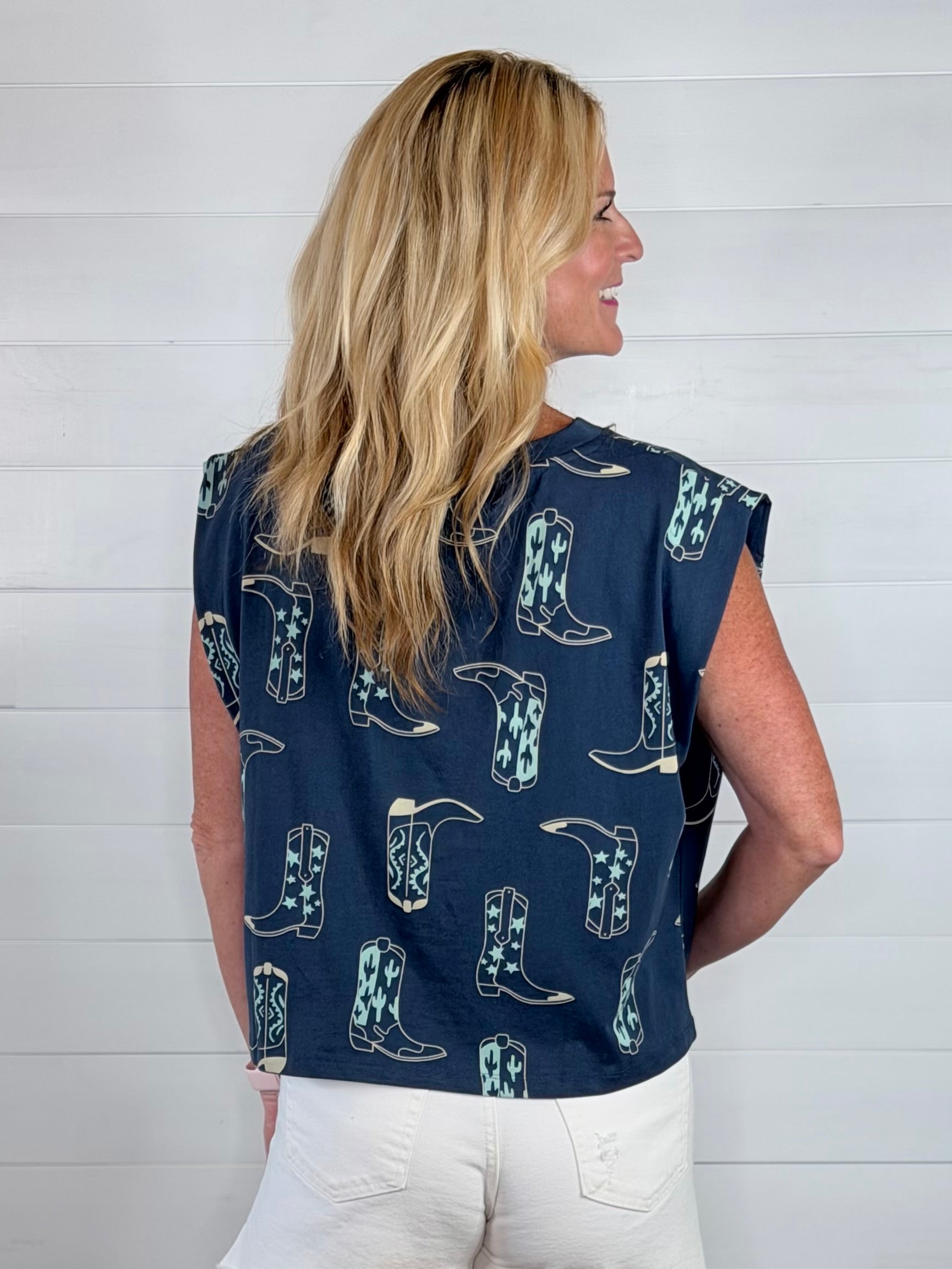 BOOT TEE-NAVY