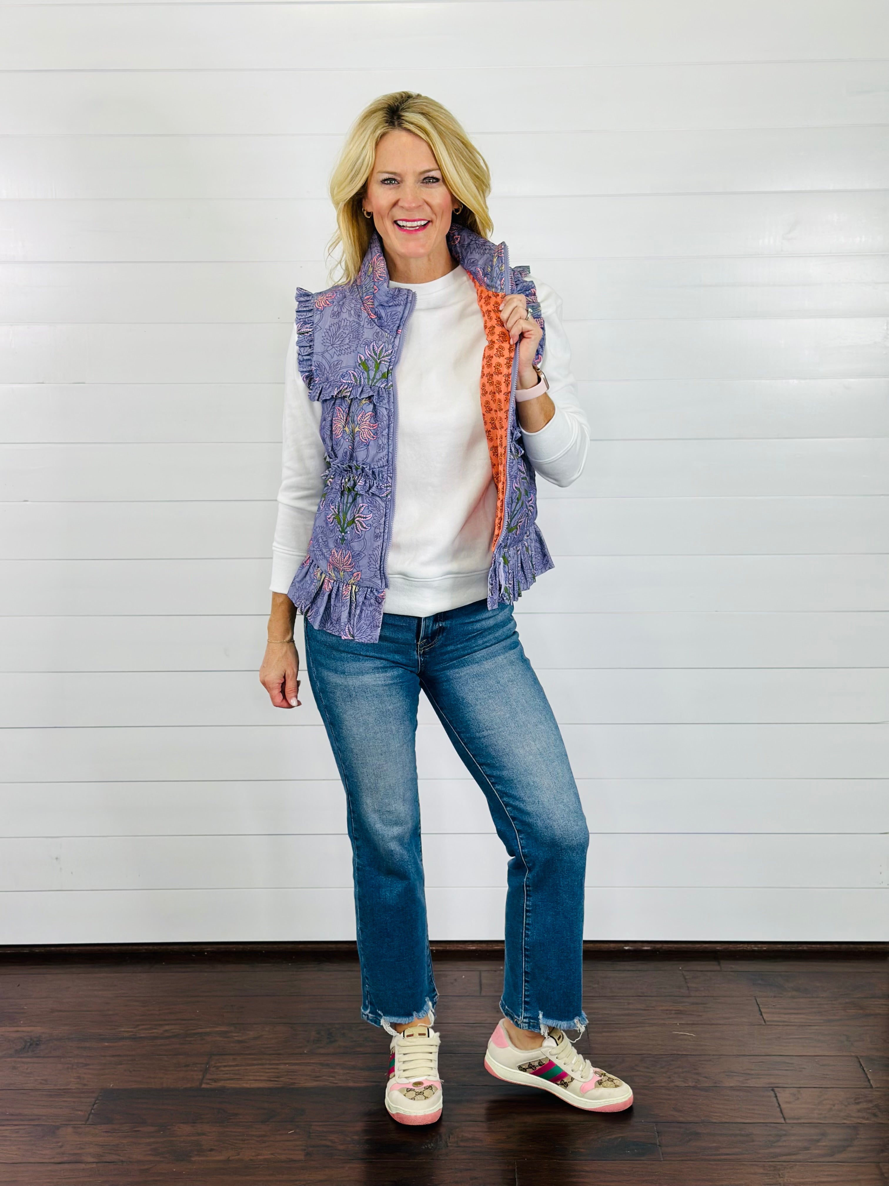 BLOCK PRINT CORDUROY VEST