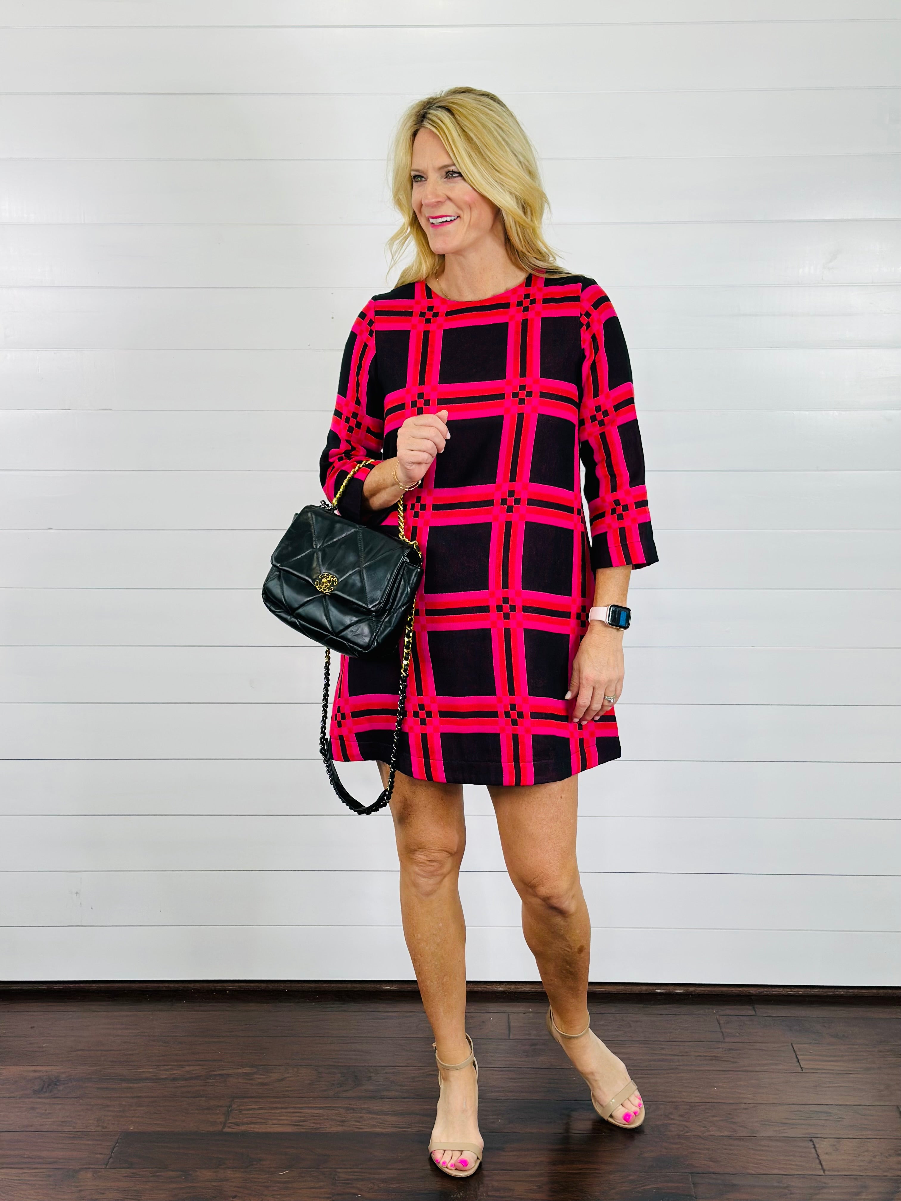 PLAID SHIFT DRESS