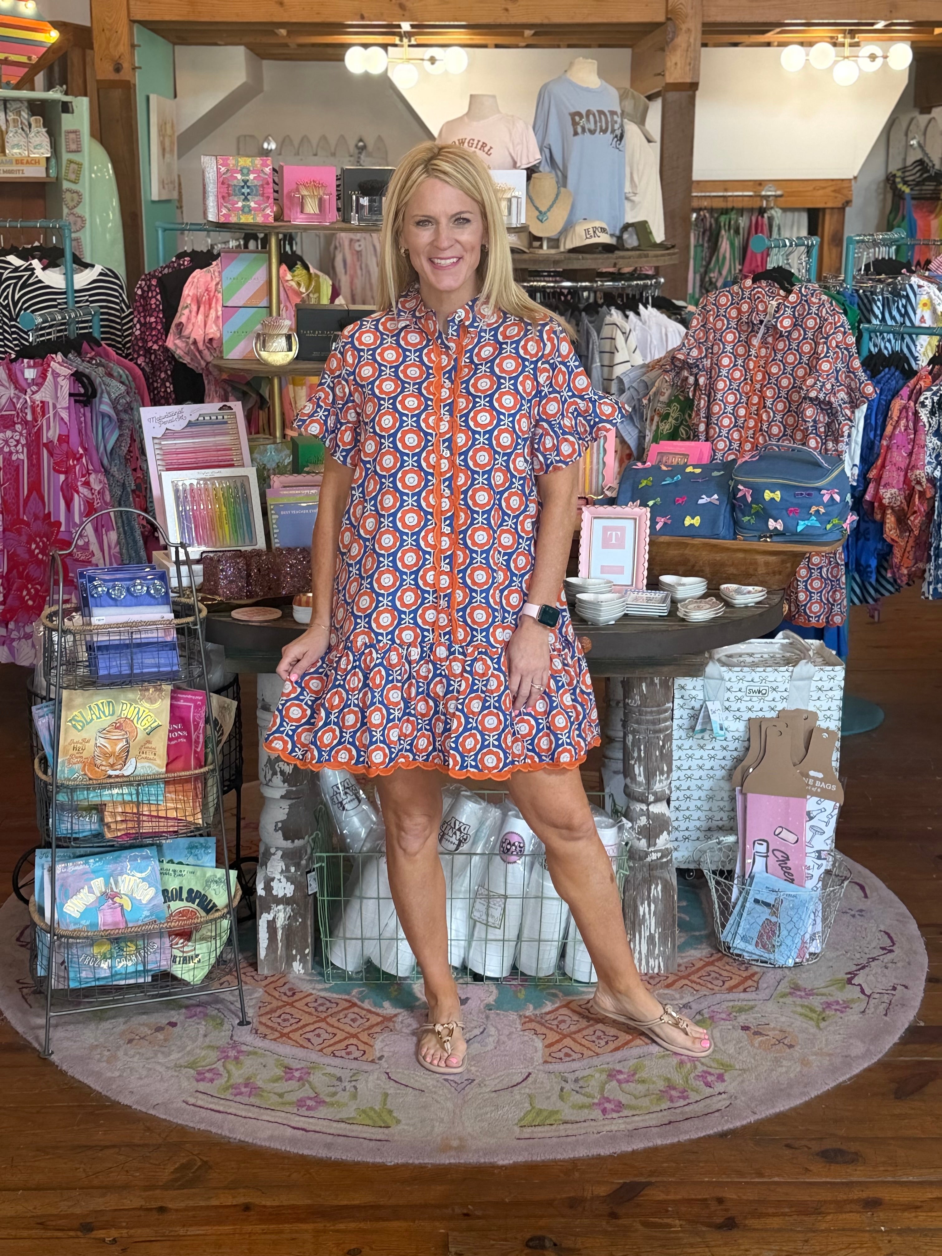 SCALLOPED SHIRT DRESS