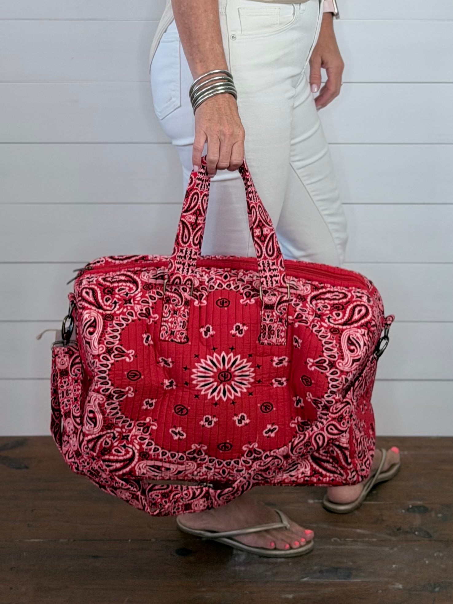RED BANDANA DUFFLE BAG