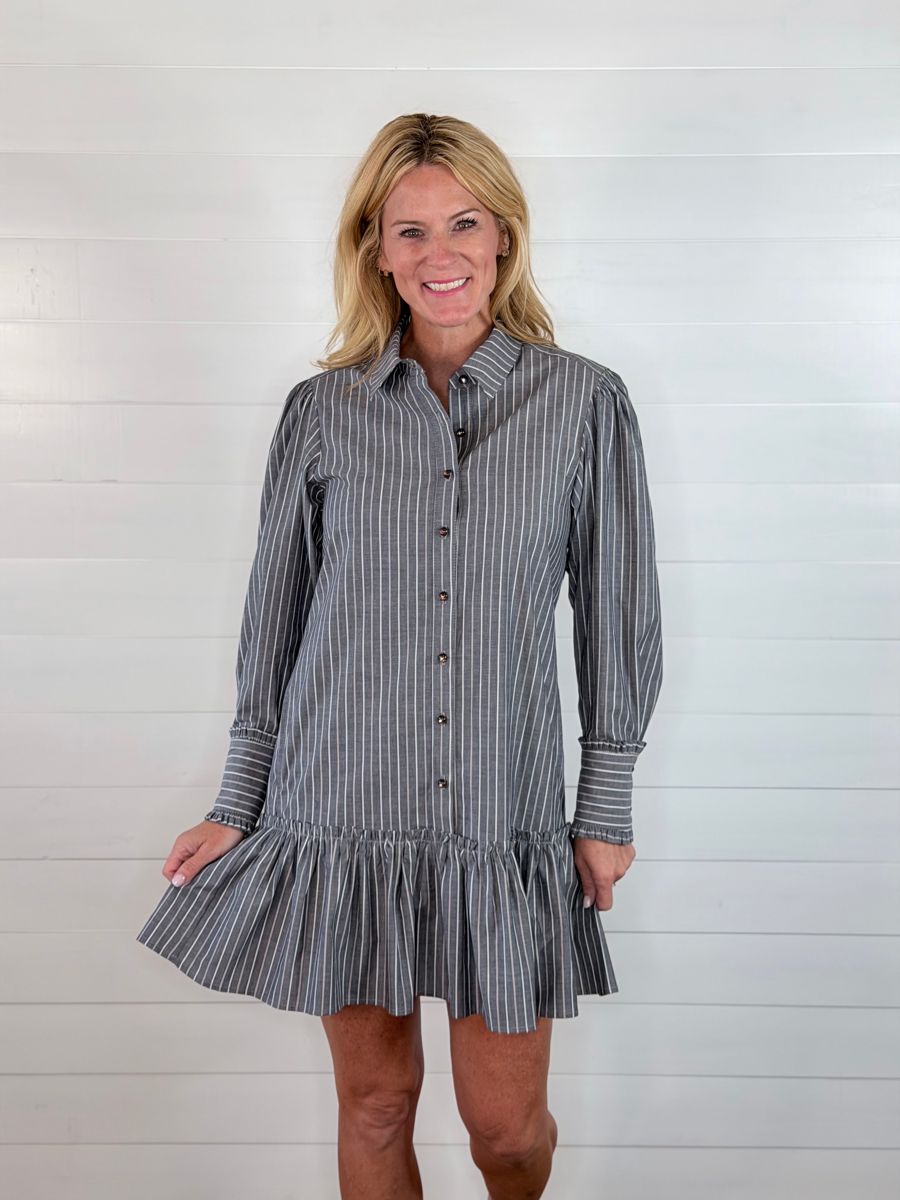 DROP WAIST SHIRT DRESS