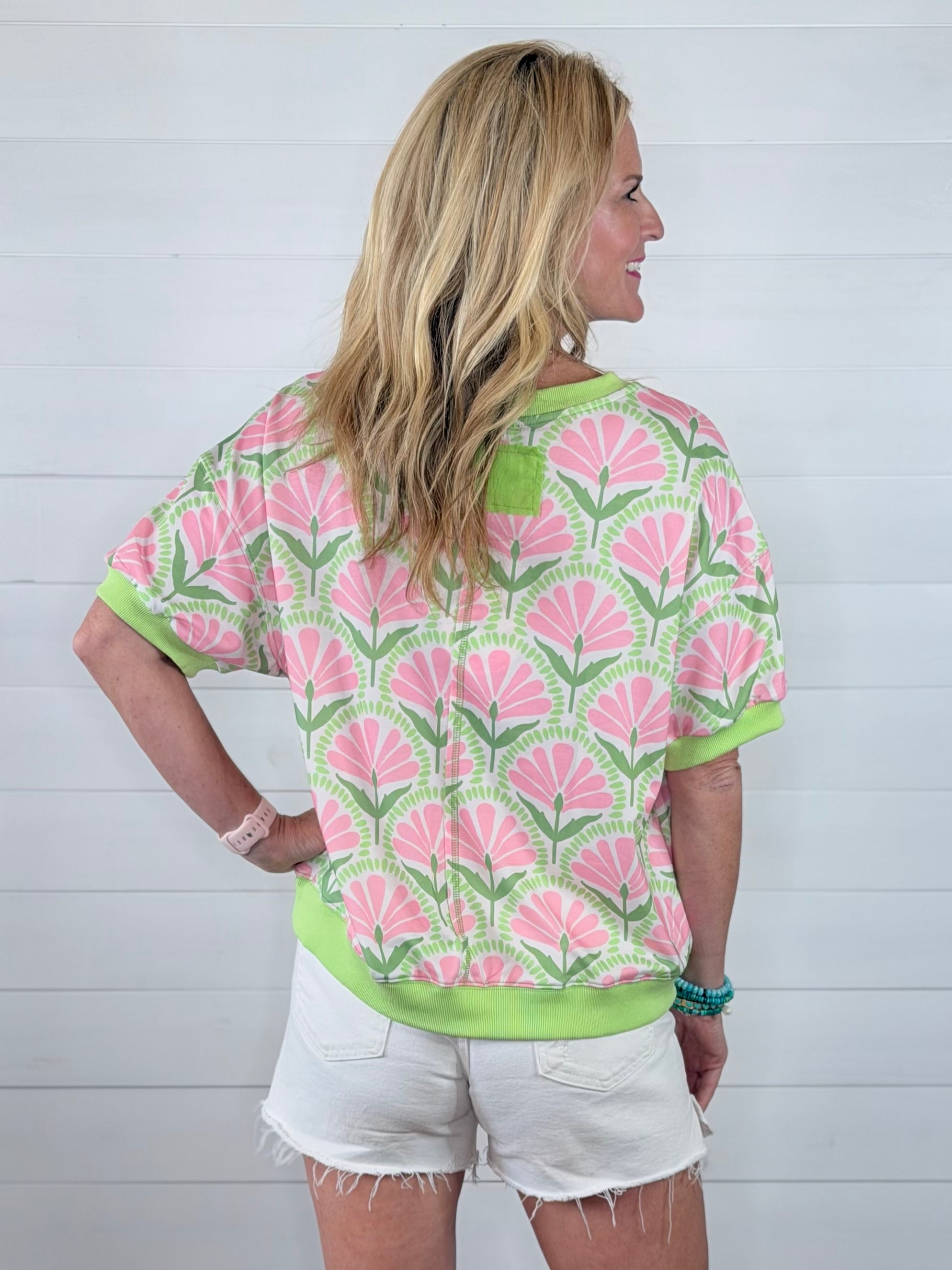 SUMMER PASTELS TOP-GREEN