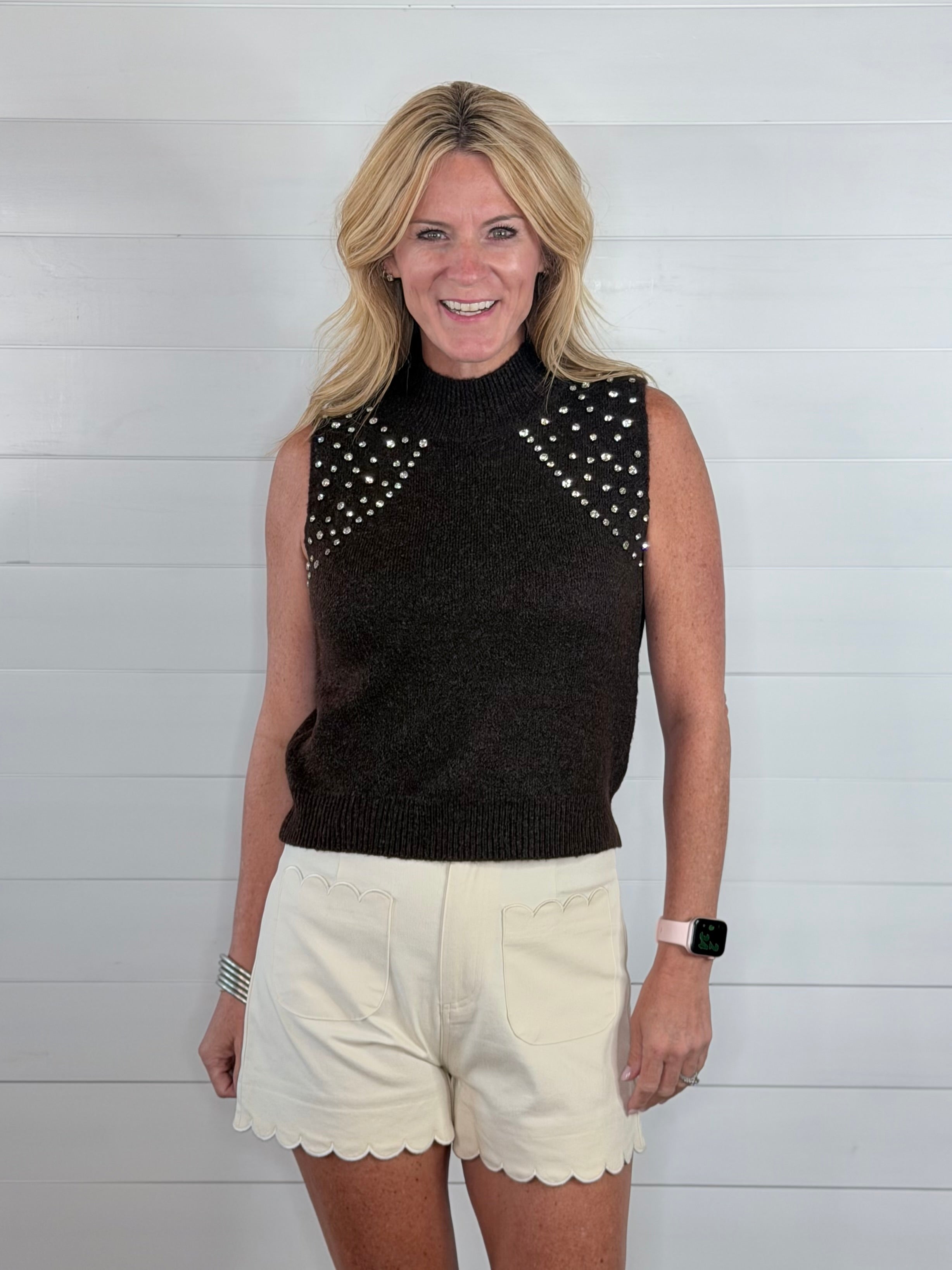 GLAM GIRL SWEATER-BROWN