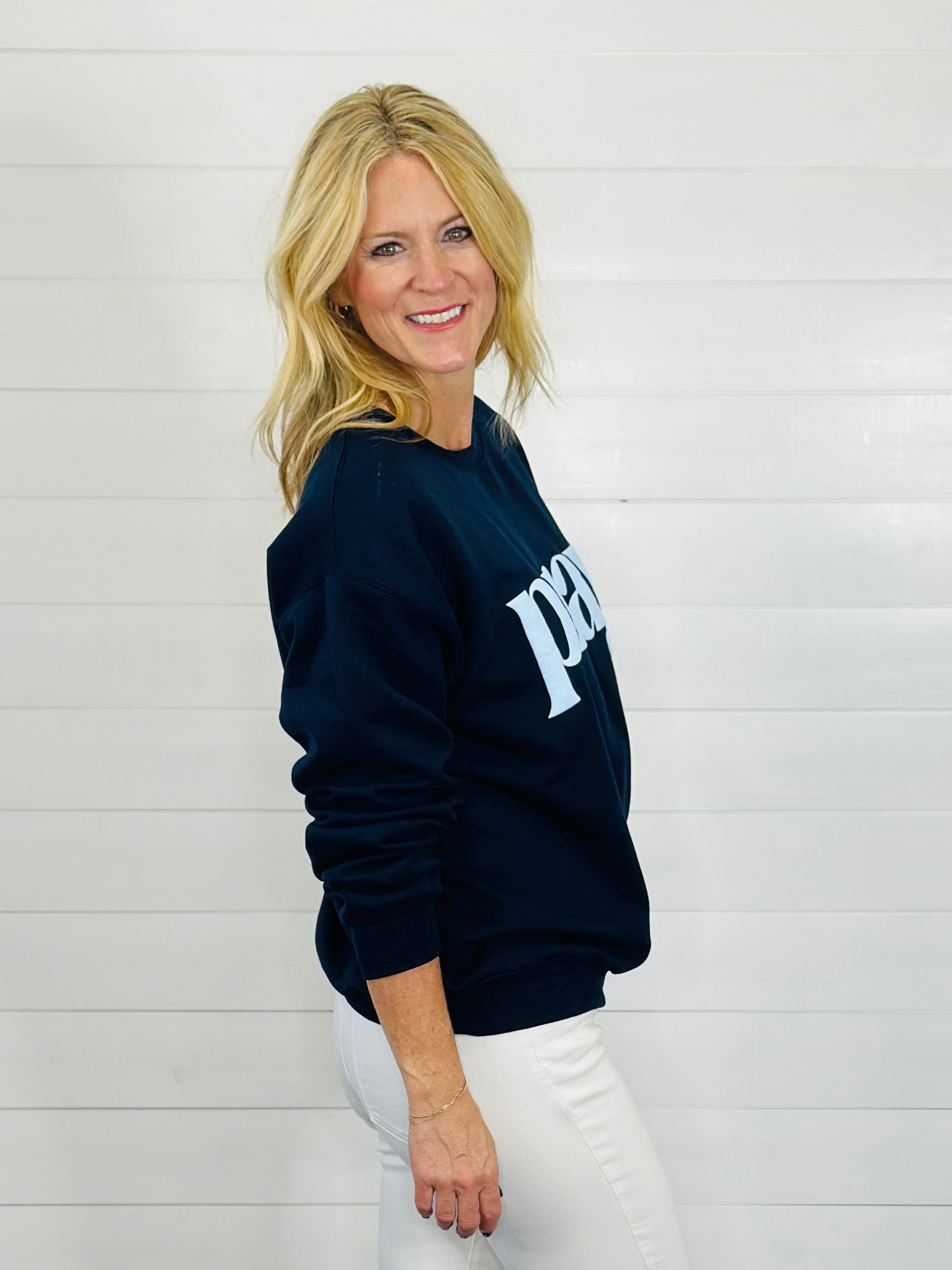 PRAY PUFFY SWEATSHIRT-NAVY