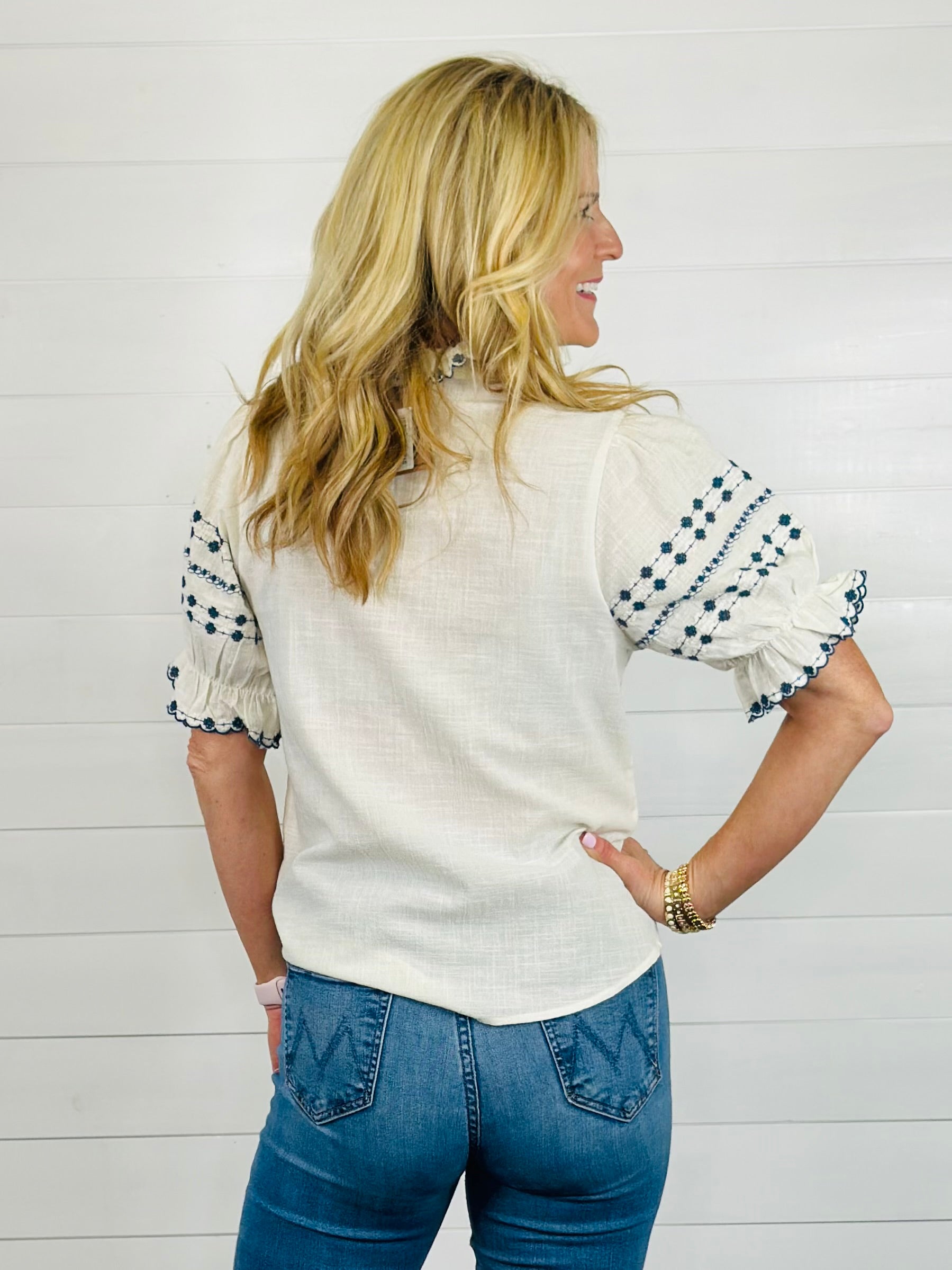 ROWS OF EMBROIDERY TOP