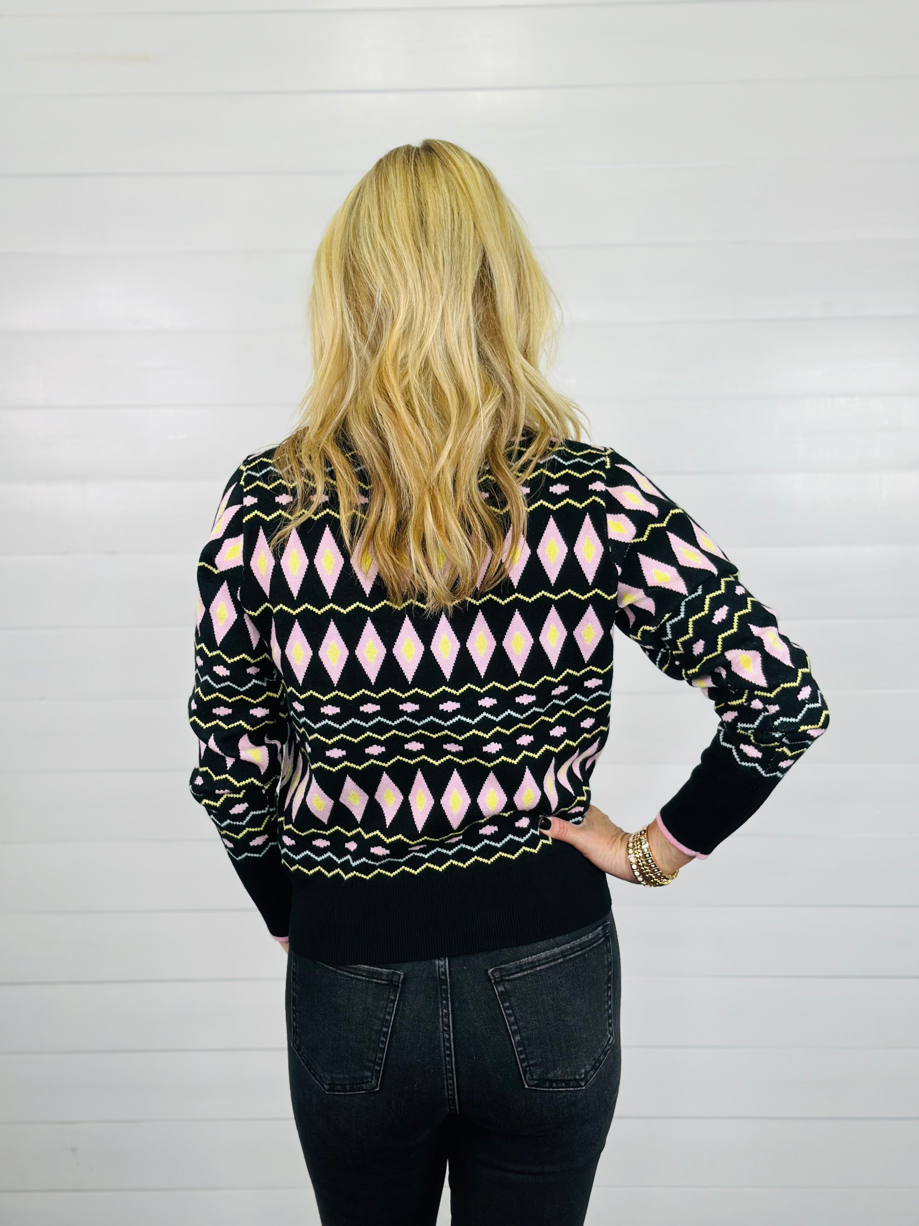 PINK GEO MIX SWEATER
