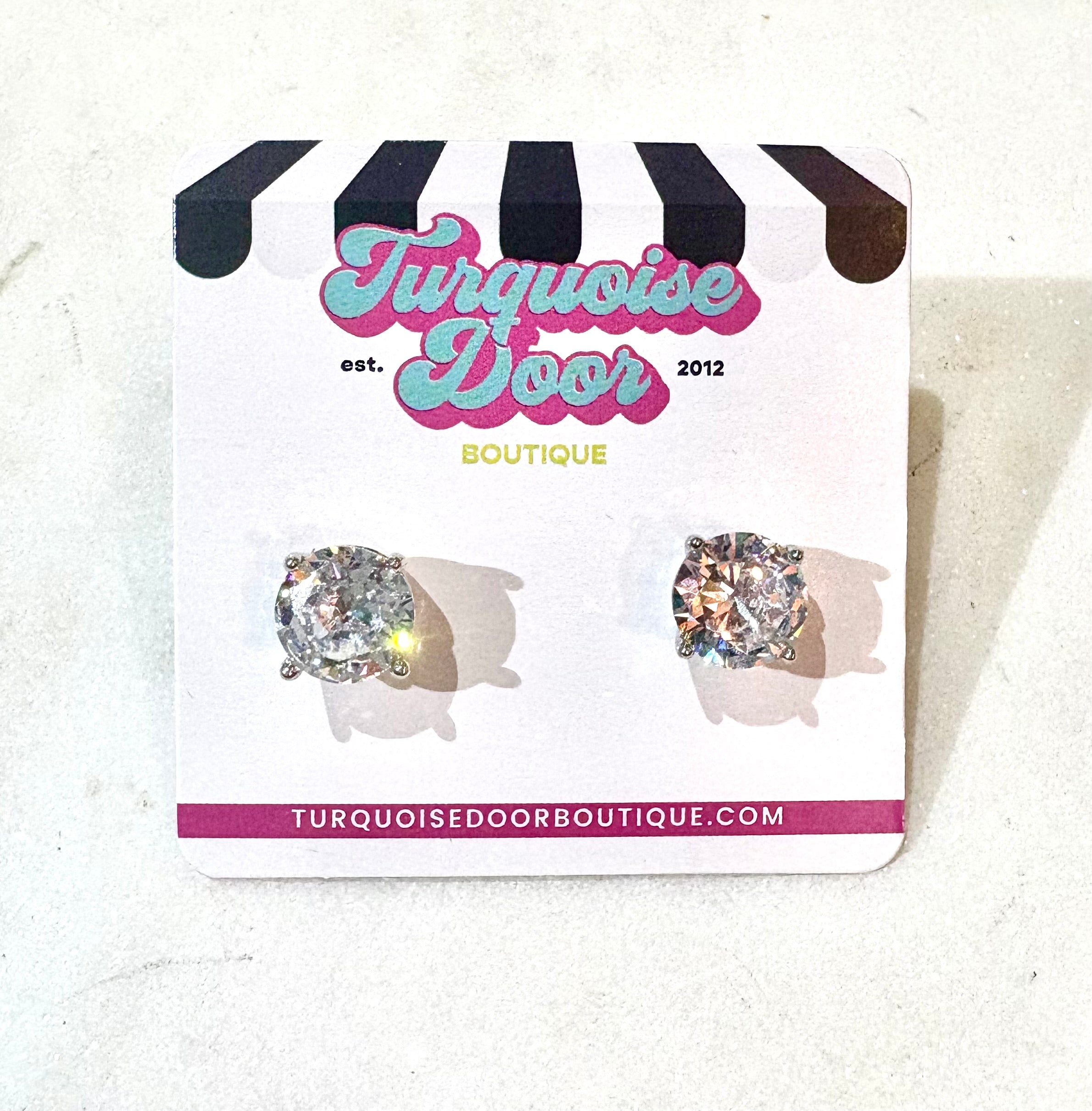 9MM ROUND CZ STUDS-SILVER