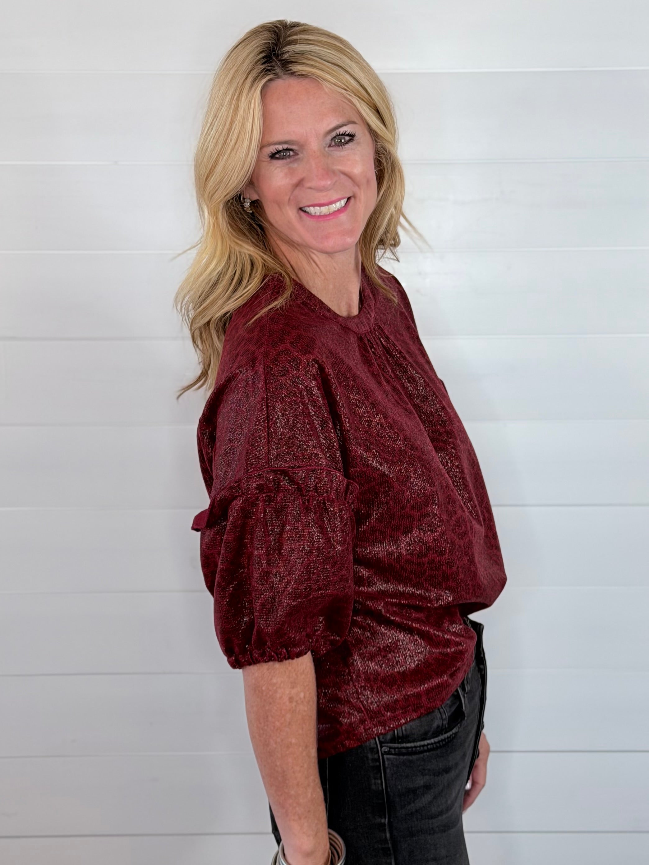 MACIE METALLIC CHEETAH TOP