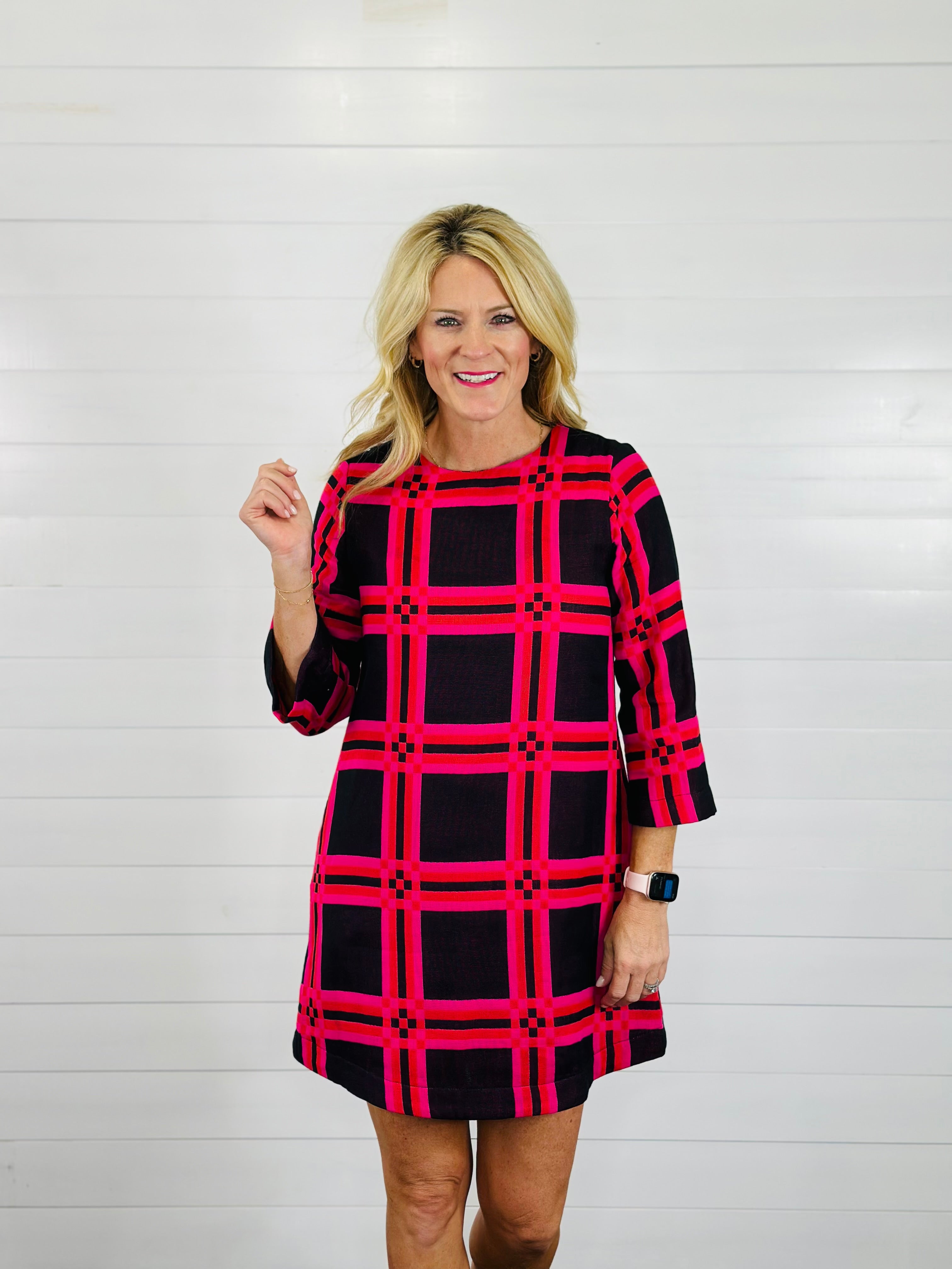 PLAID SHIFT DRESS