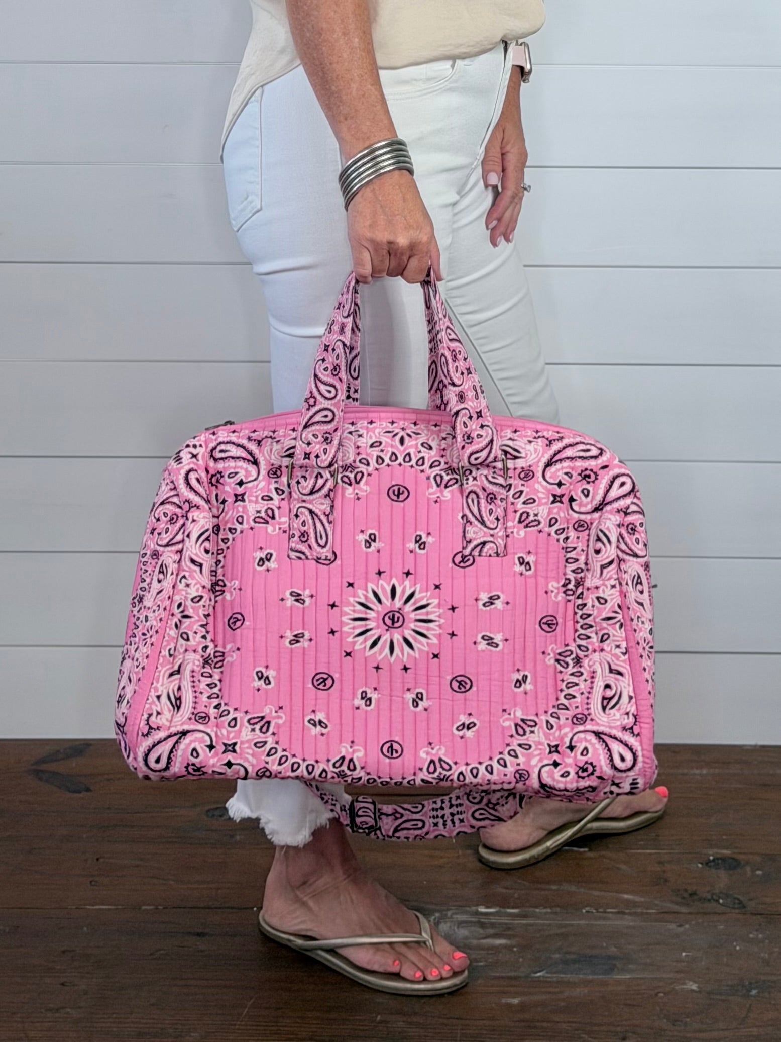 PINK BANDANA DUFFLE BAG