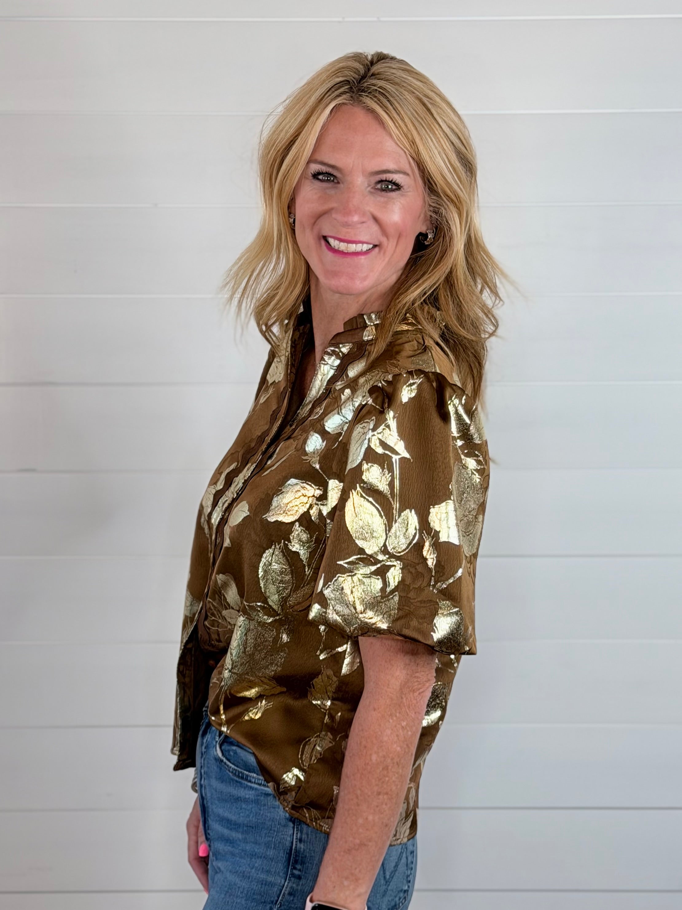 GILDED FLORAL TOP
