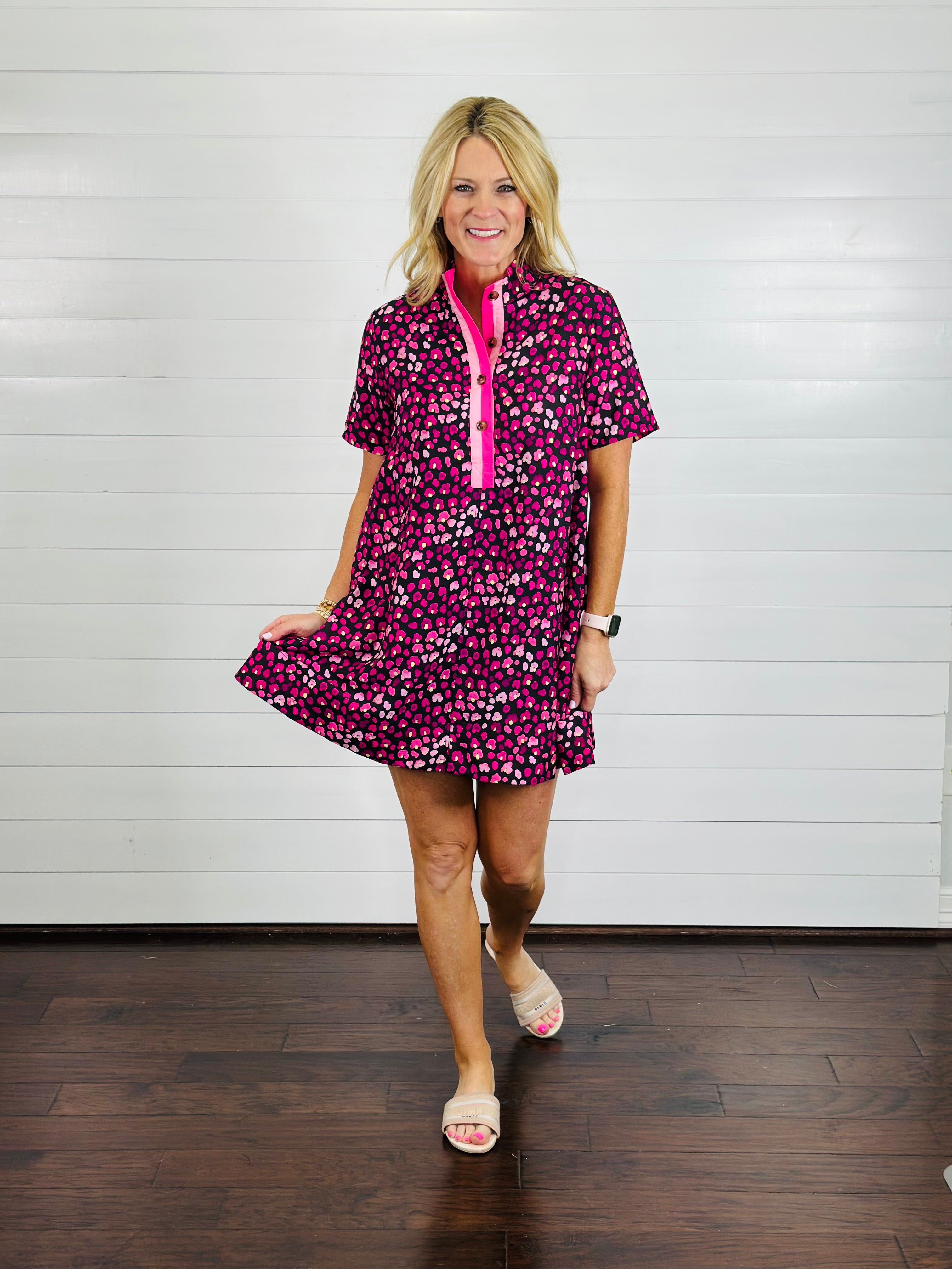 WILD ABOUT SPRING DRESS-BLACK