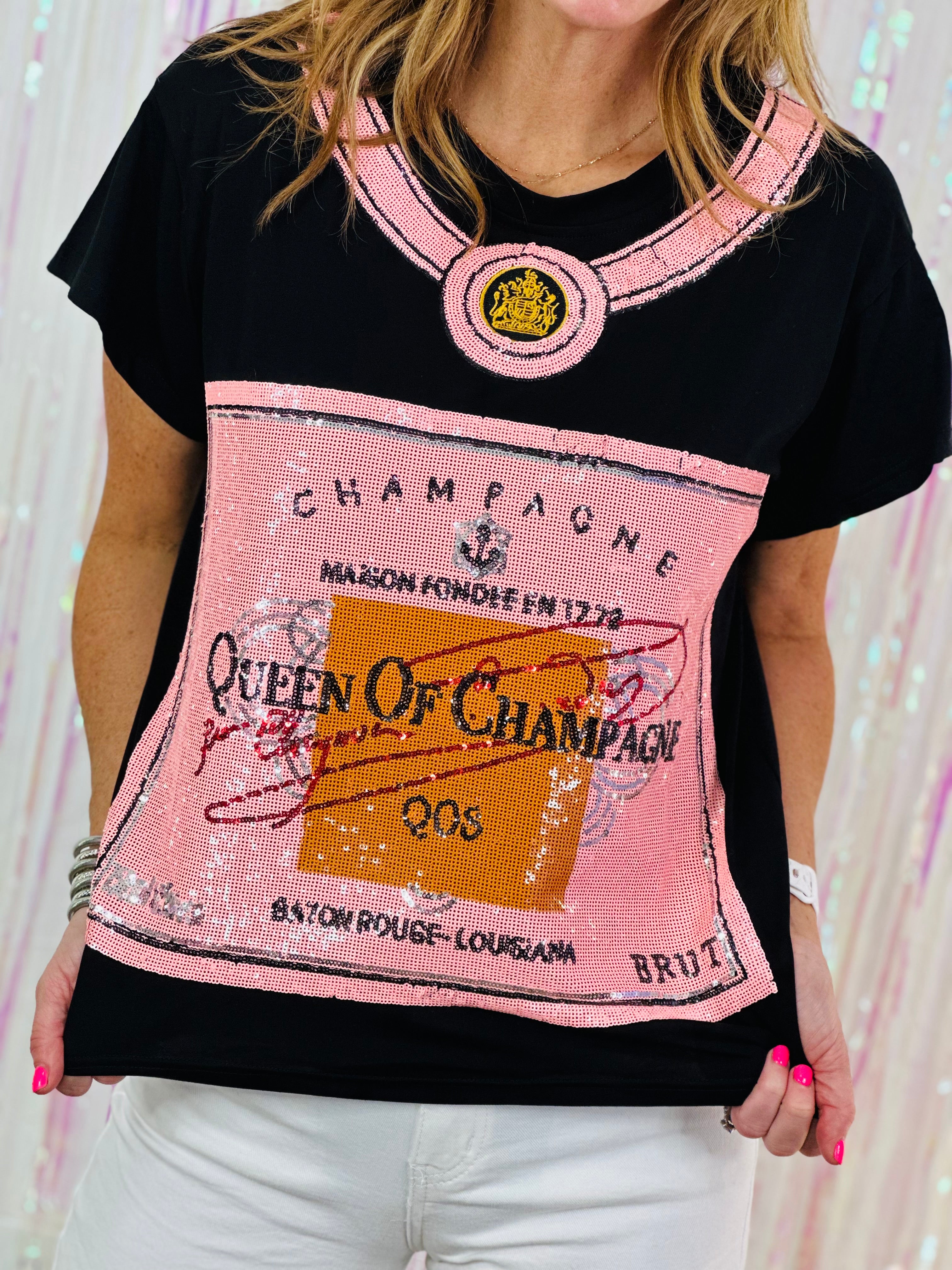 BLACK QUEEN OF CHAMPAGNE TEE