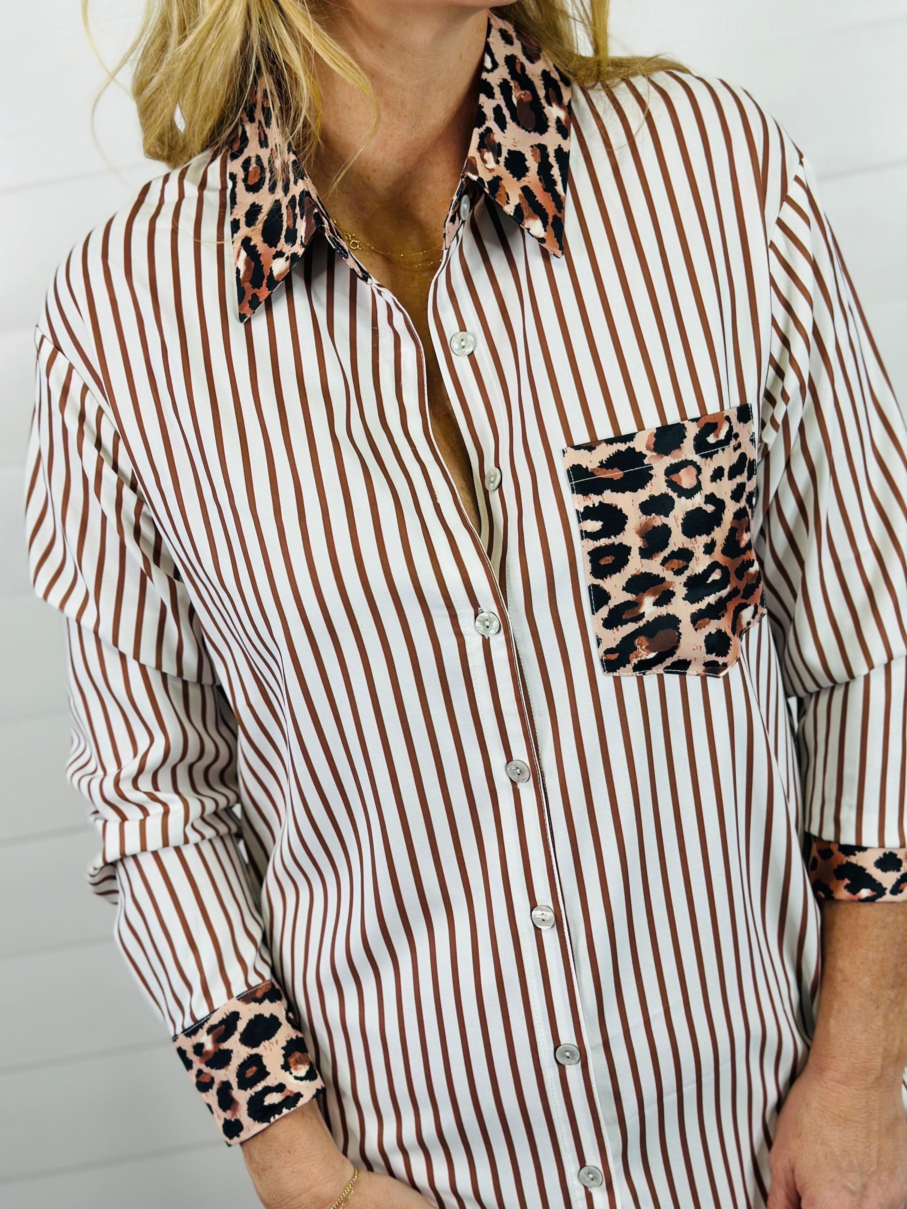 CONTRASTING LEOPARD DRESS