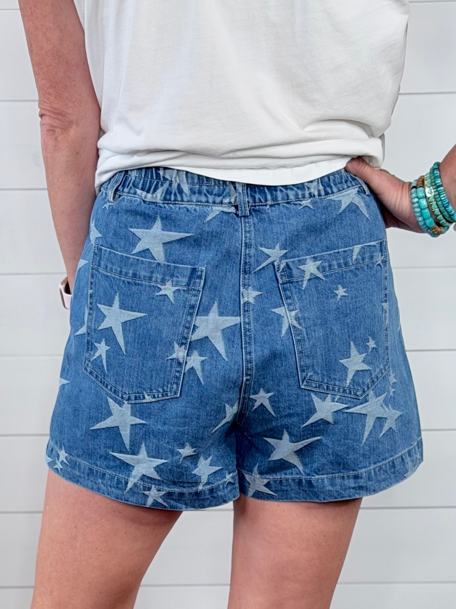STAR DENIM SHORTS