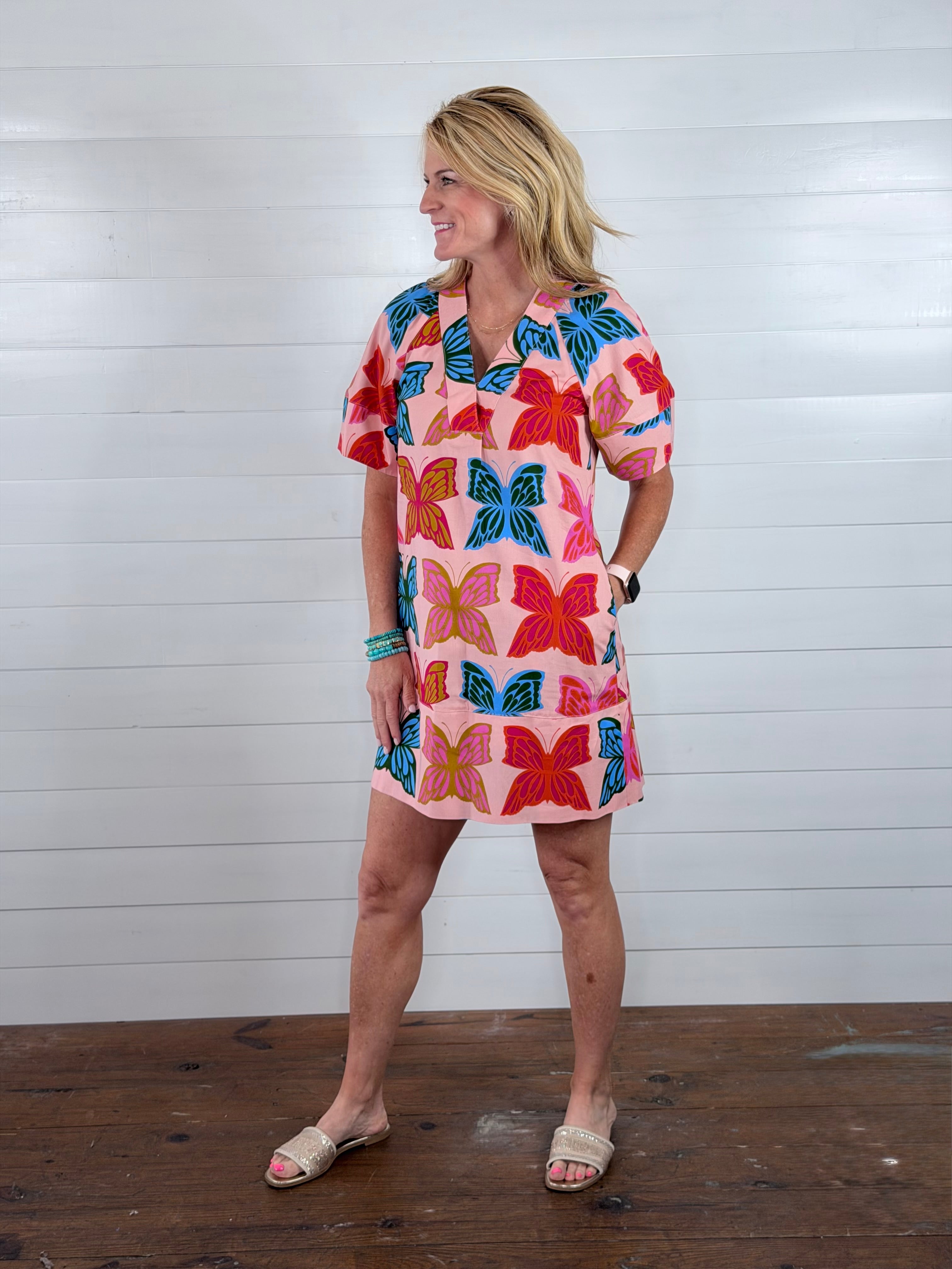 BUTTERFLIES SHIFT DRESS