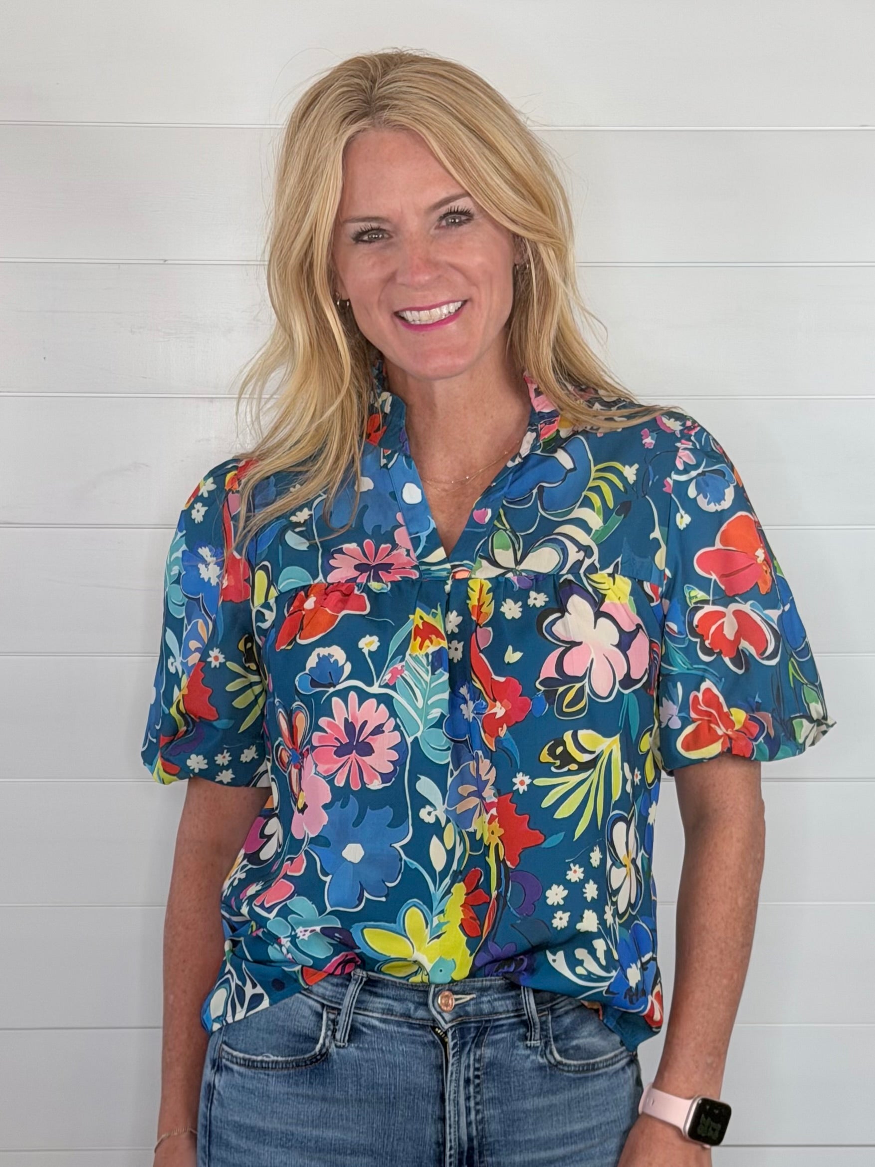 FLIRTY IN FLORALS TOP
