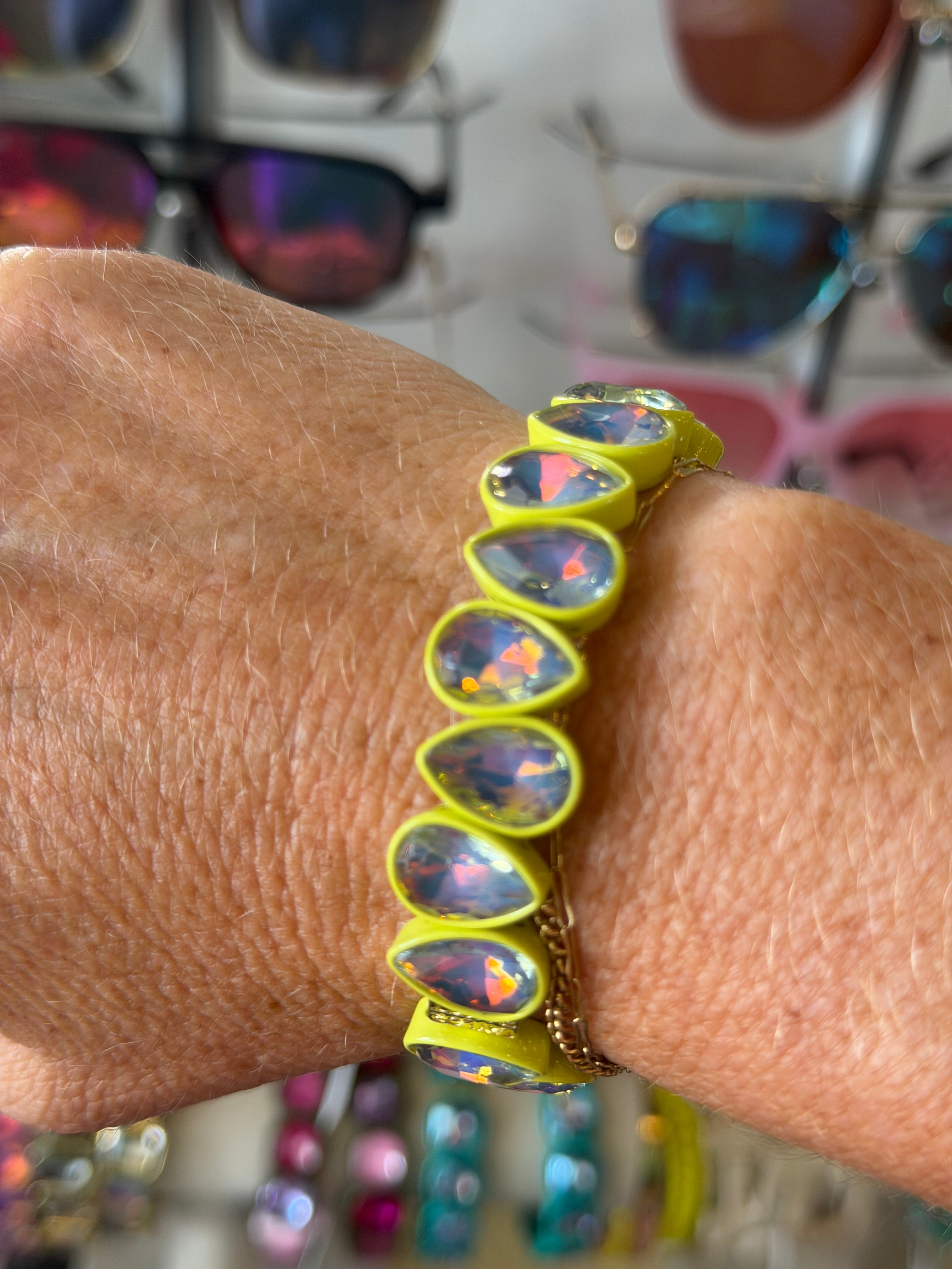 LOGAN BRACELET-GRAY/CHARTREUSE