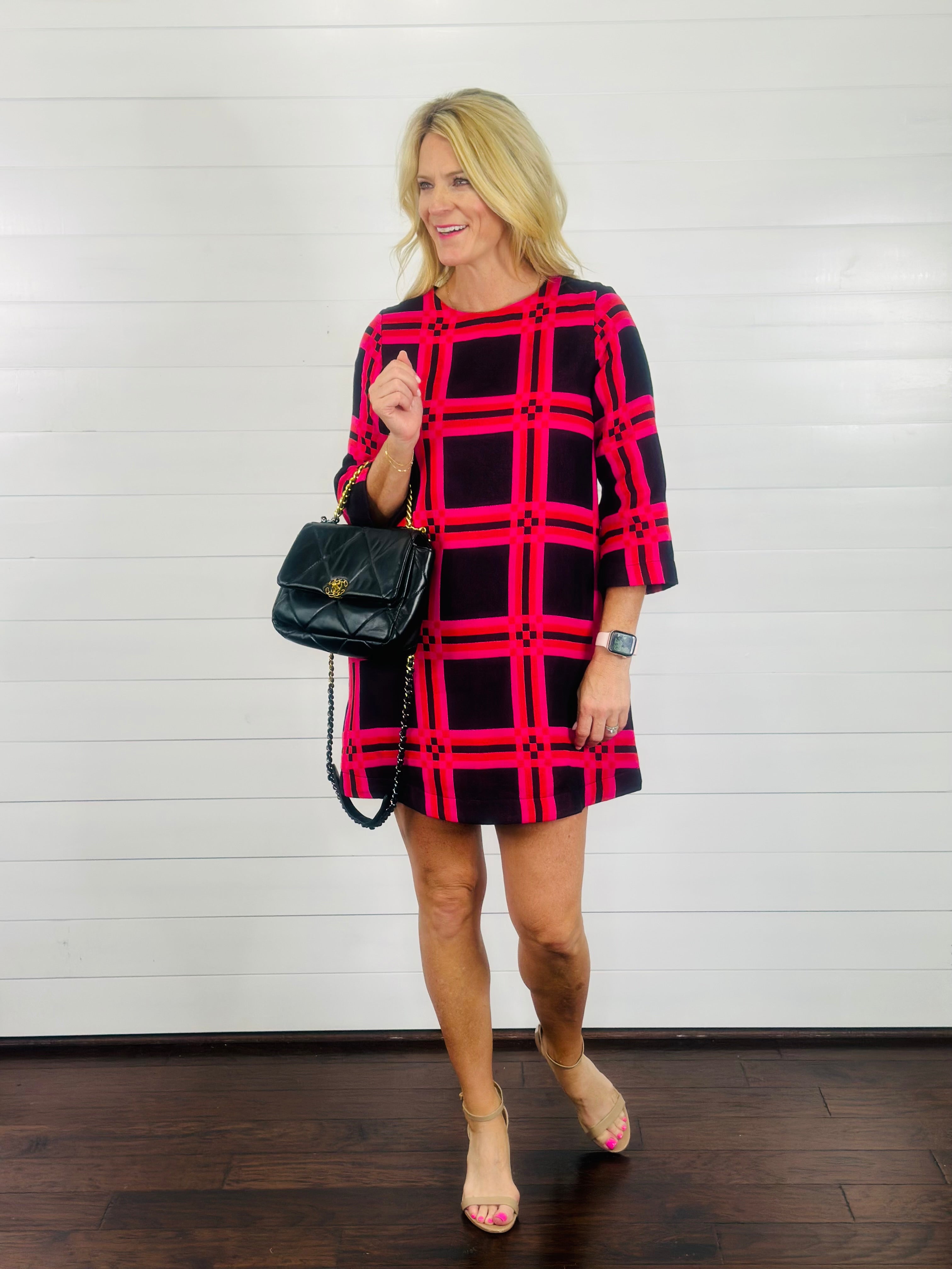 PLAID SHIFT DRESS