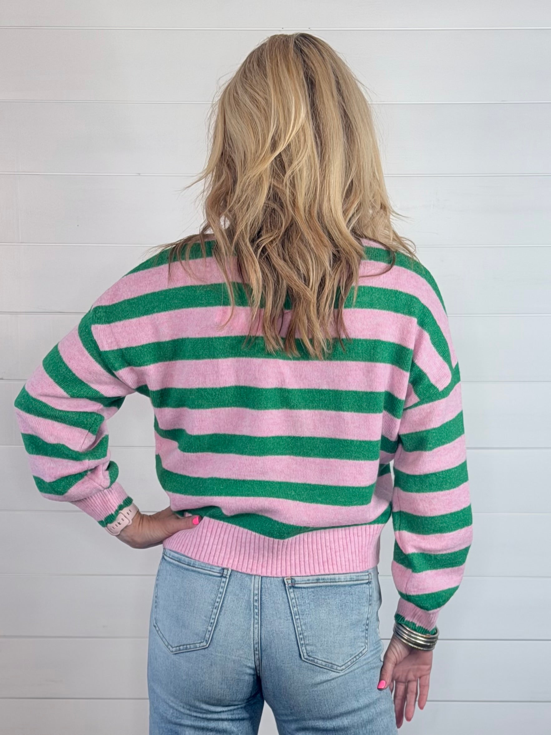 HO HO HO SCALLOPED TRIM SWEATER