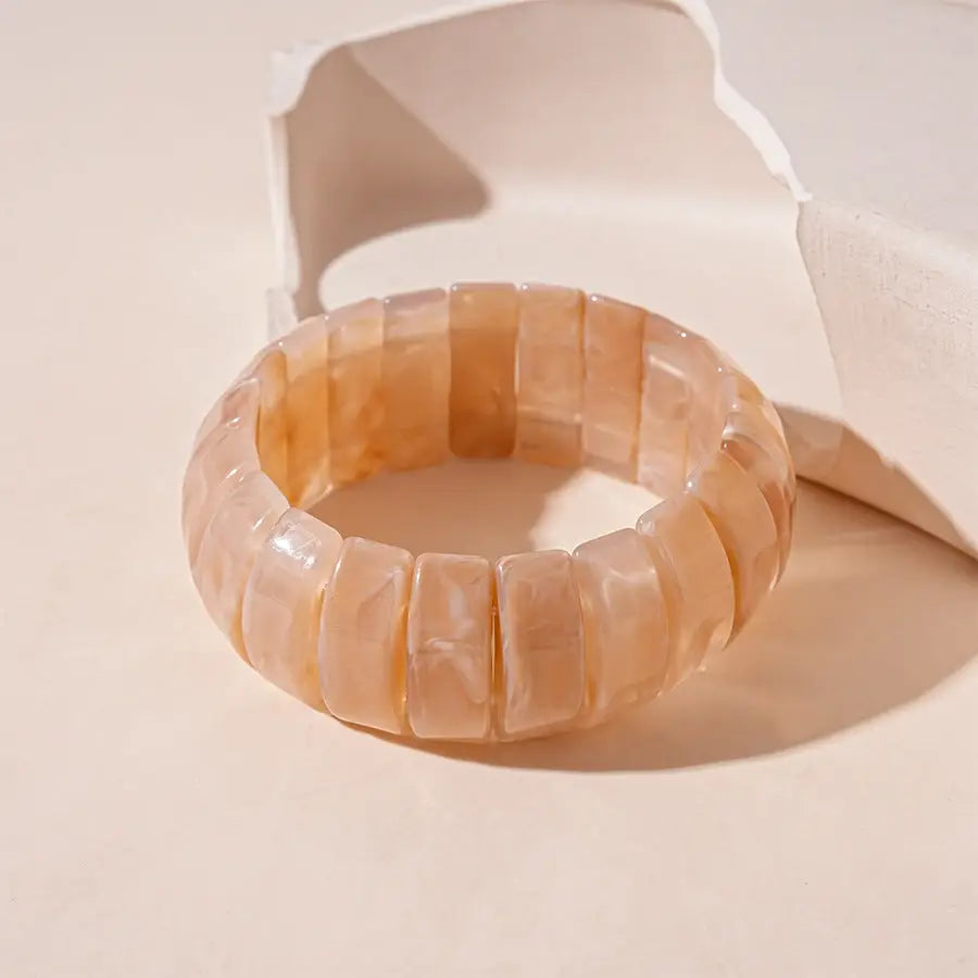 SECTIONED STRETCH BRACELET-LT COFFEE