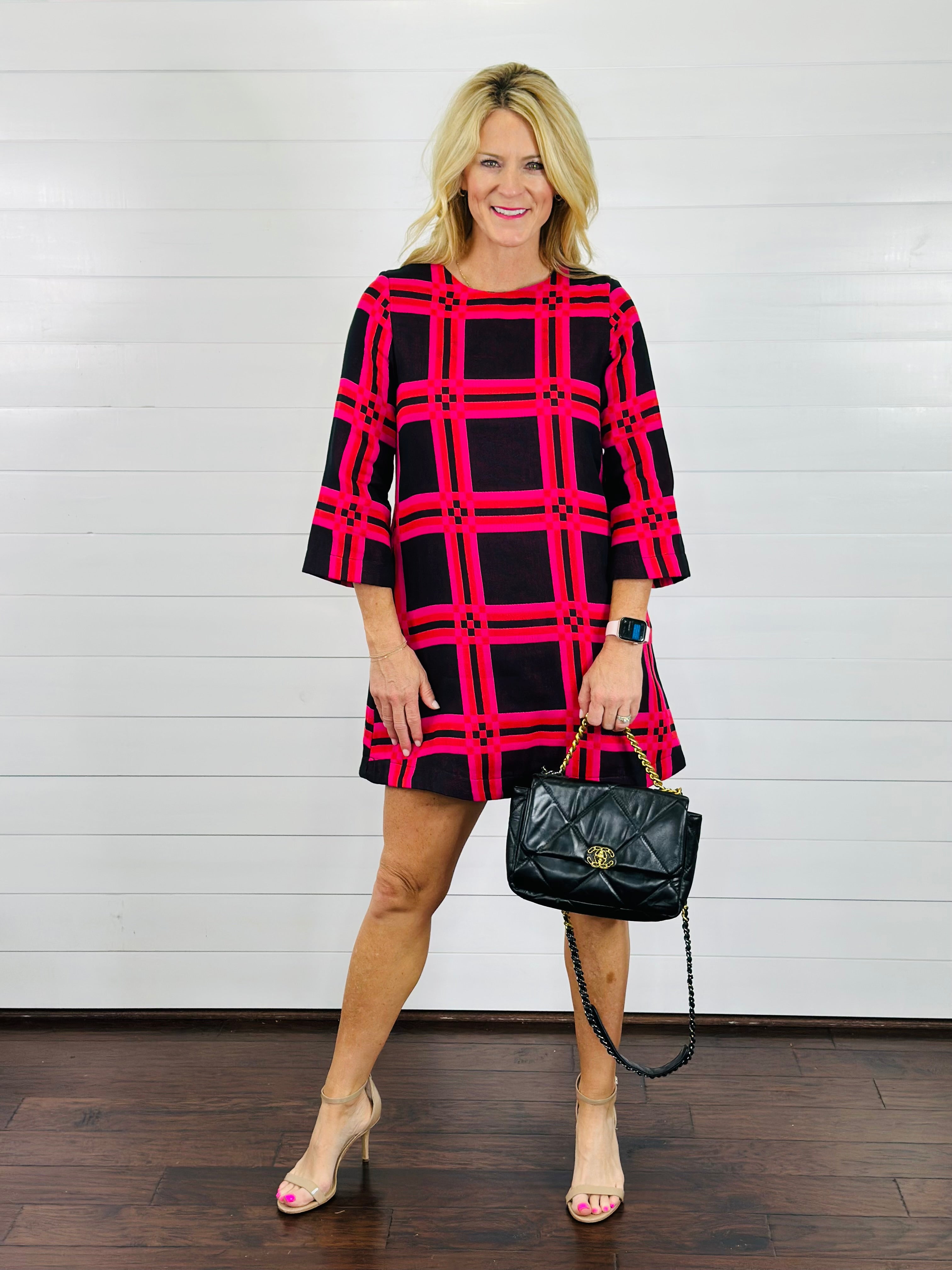 PLAID SHIFT DRESS