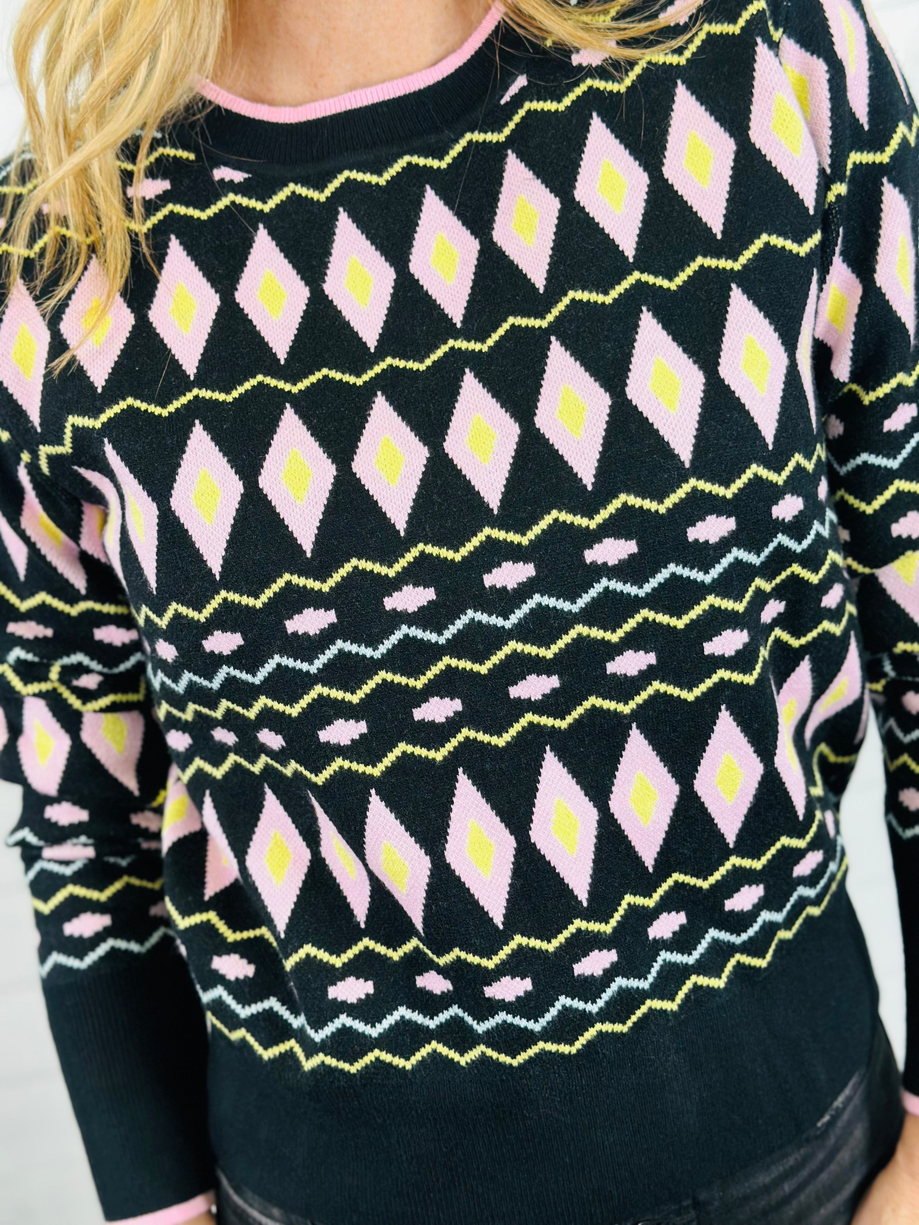 PINK GEO MIX SWEATER