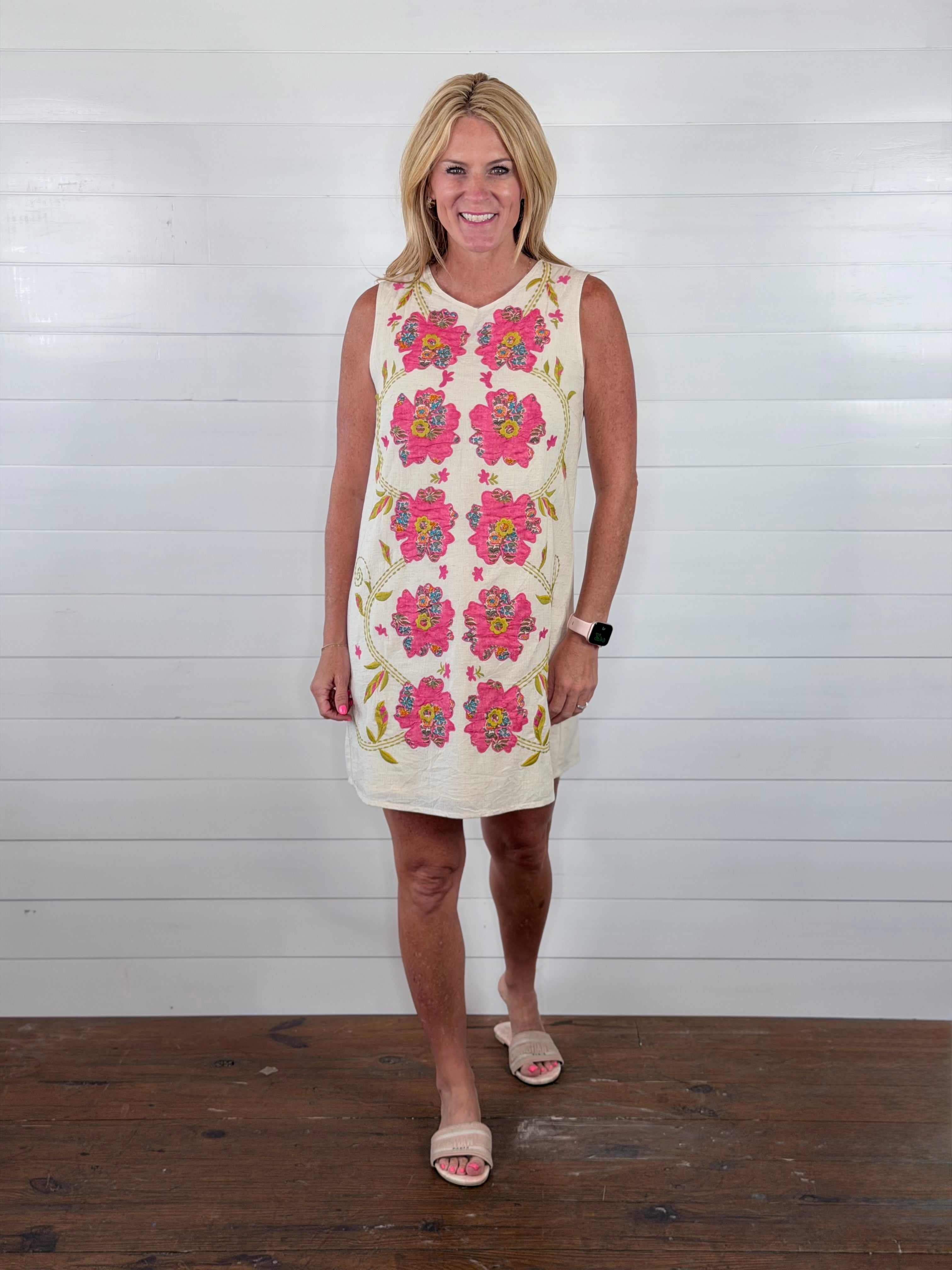 POP OF FLOWERS DRESS
