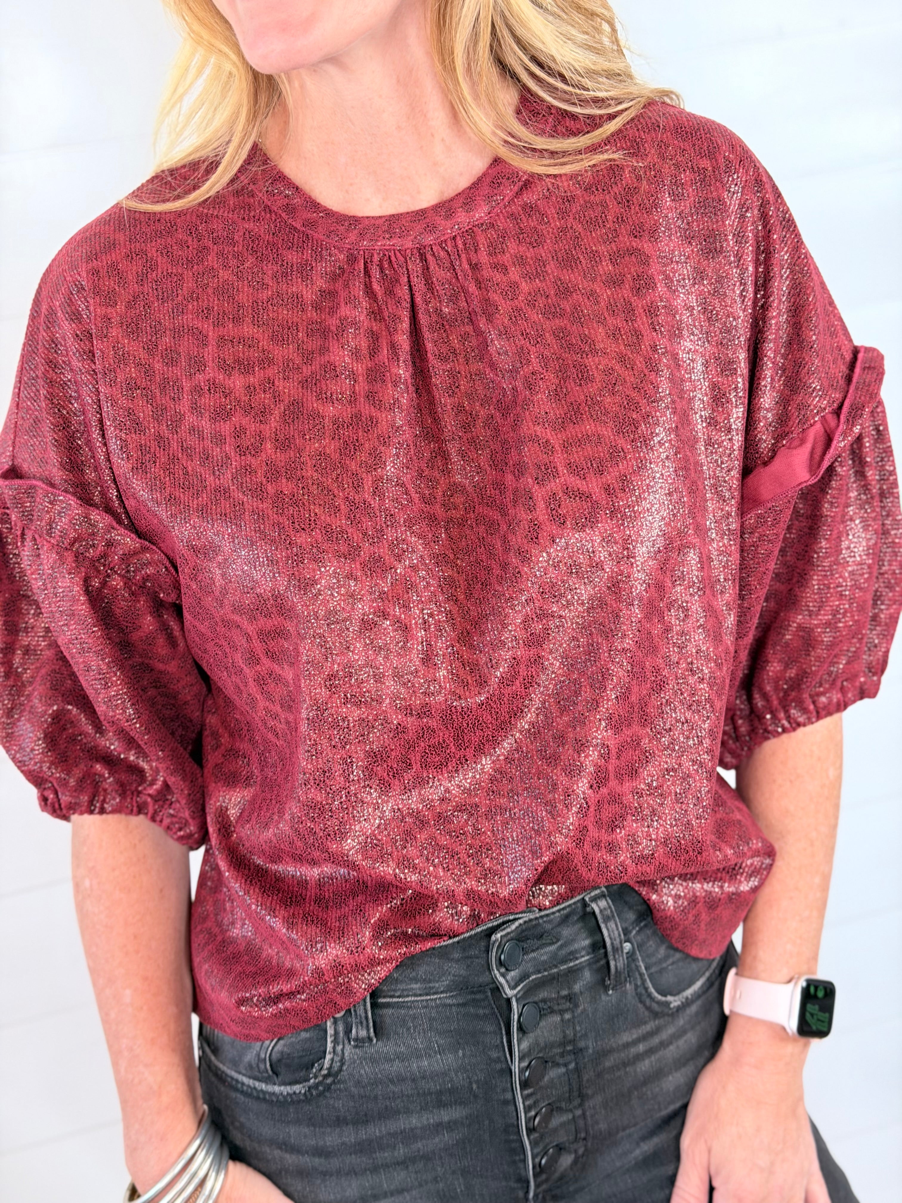 MACIE METALLIC CHEETAH TOP