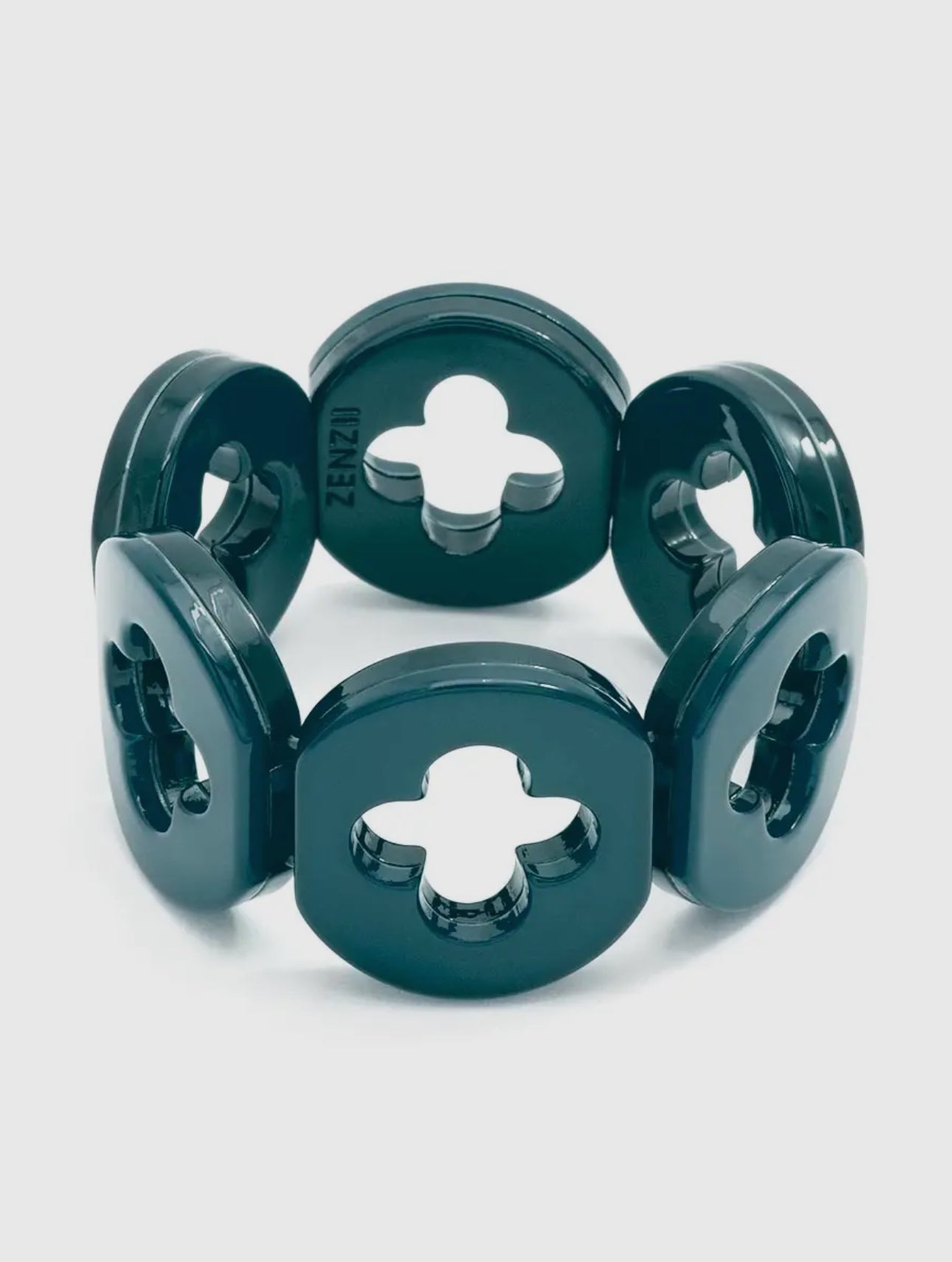 FELICITY CLOVER STRETCH BRACELET-DEEP TEAL