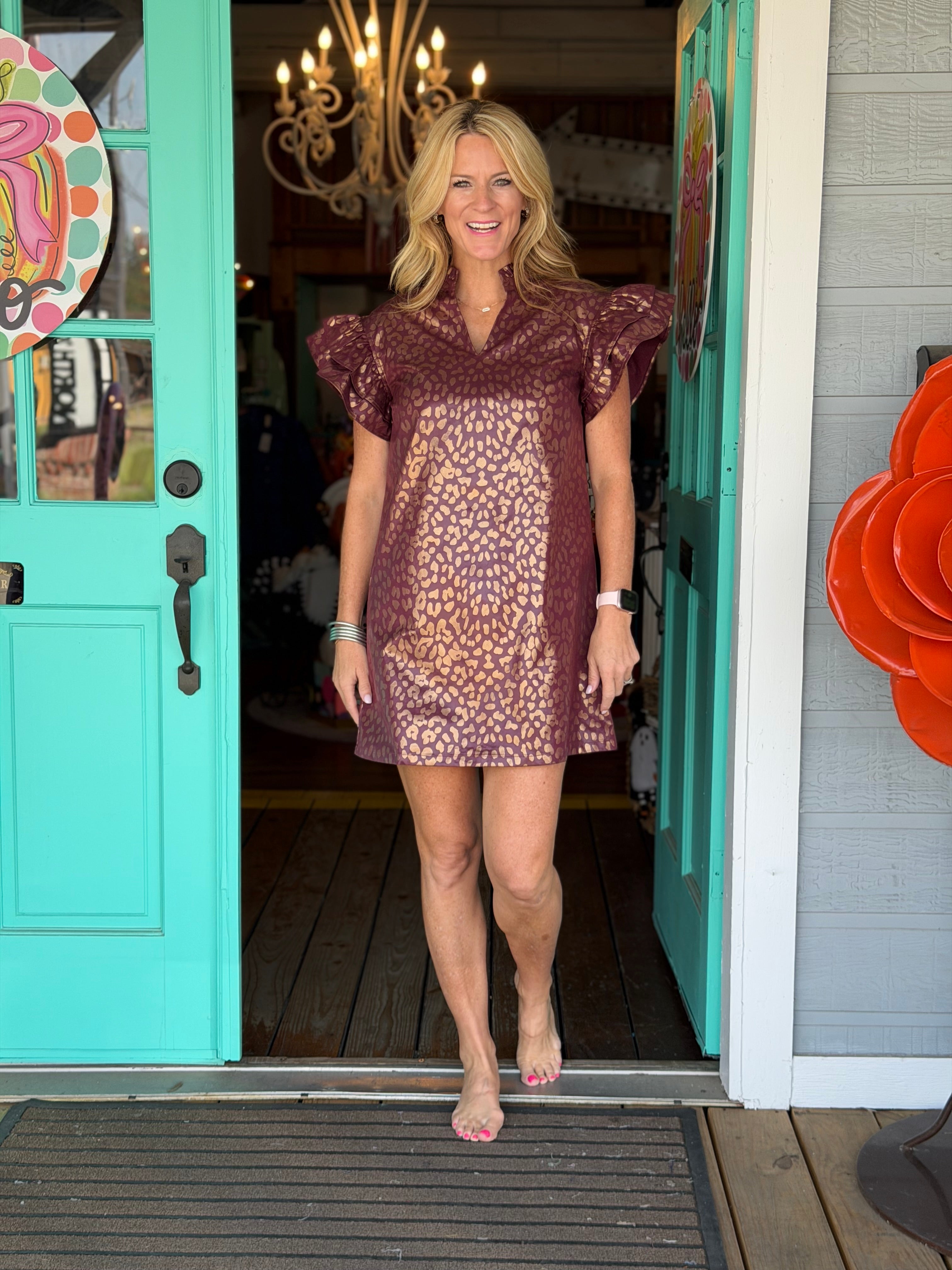 URBAN JUNGLE DRESS-MAROON