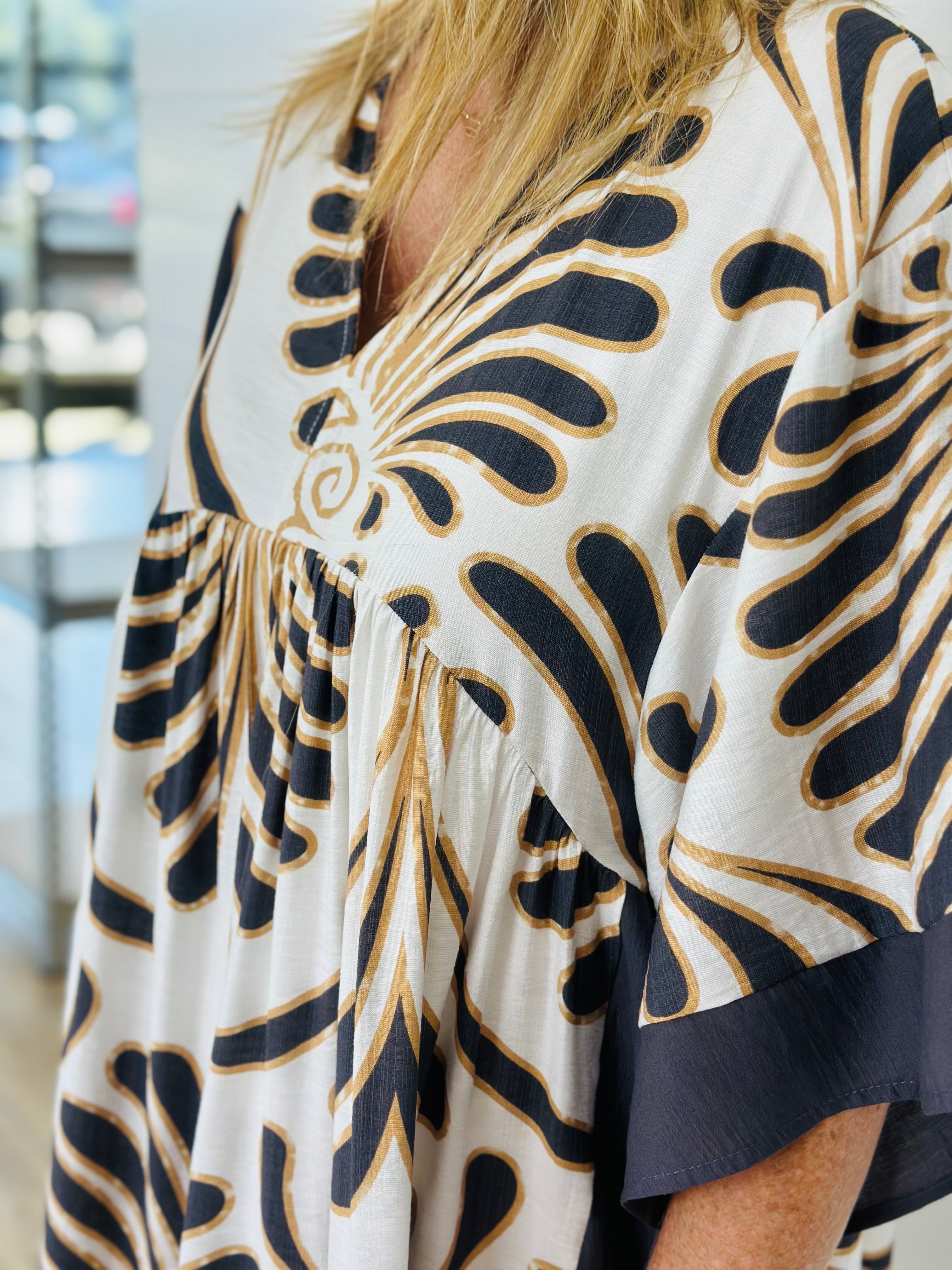 BOHO BEAUTY DRESS-GREY MIX