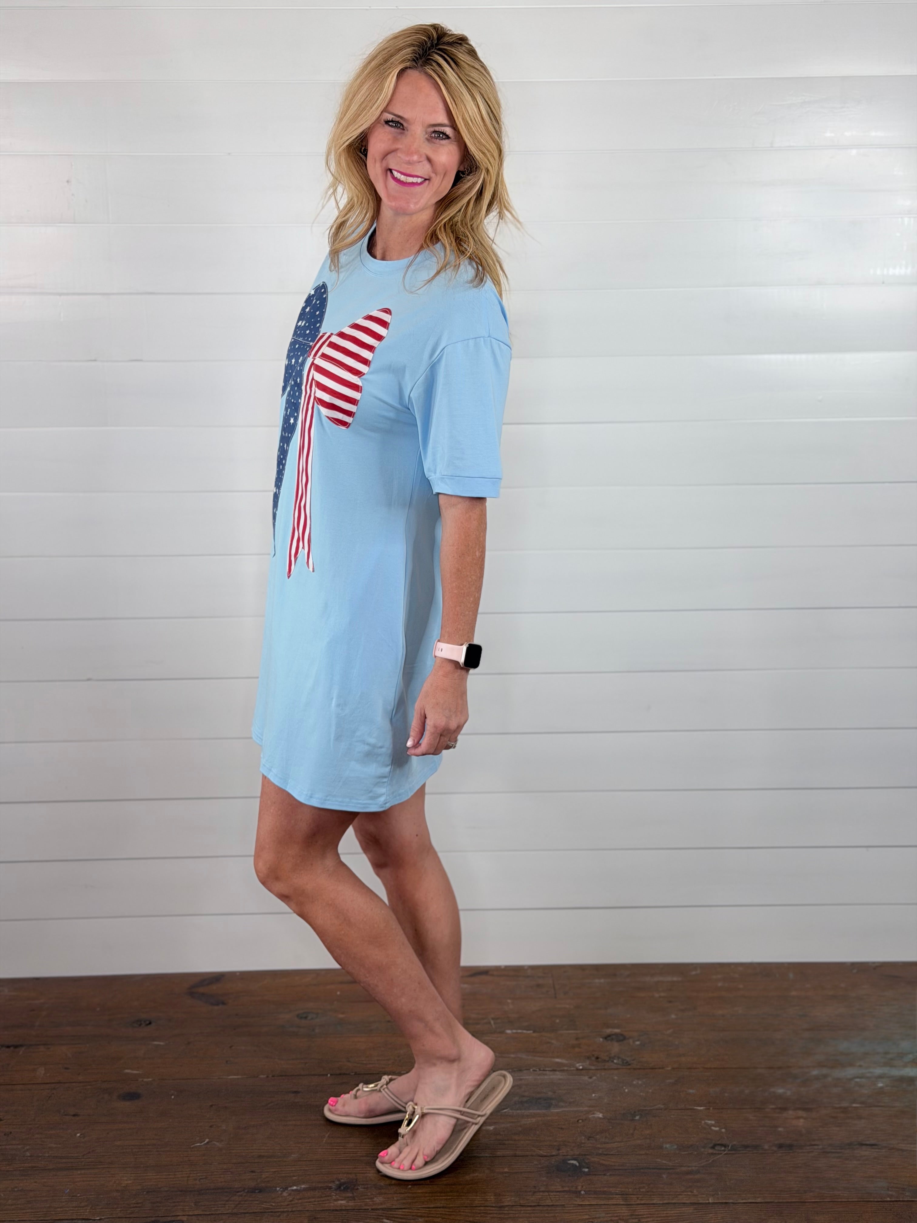 AMERICANA BOW TEE DRESS