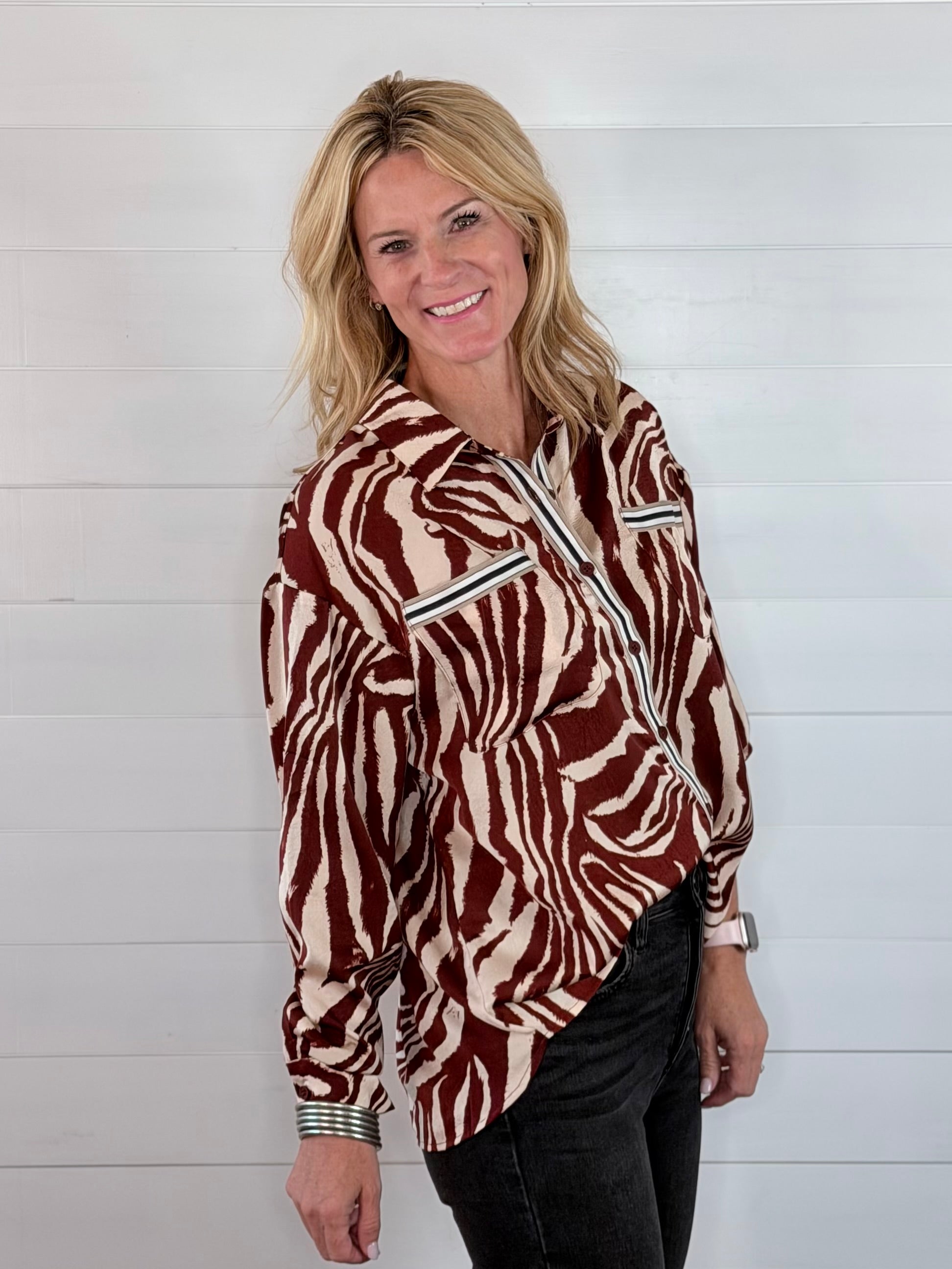 CRIMSON SAFARI BLOUSE