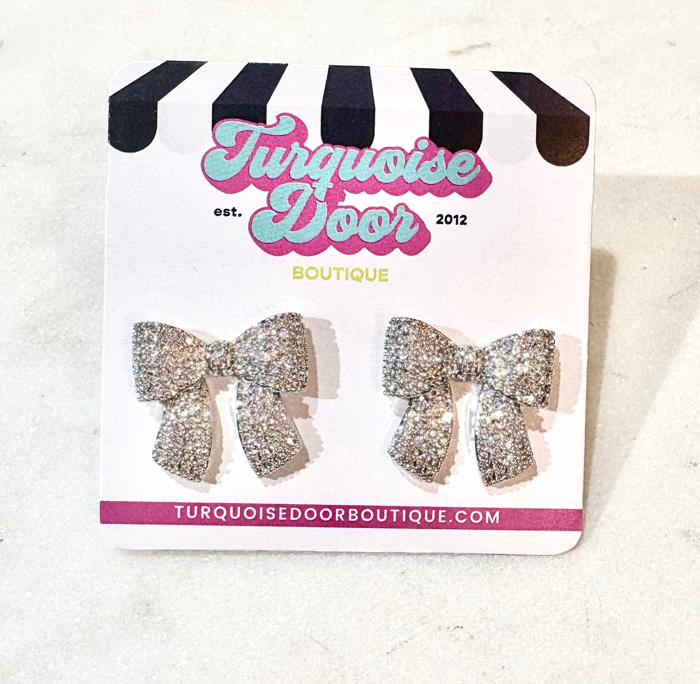 COQUETTE BOW EARRINGS-SILVER