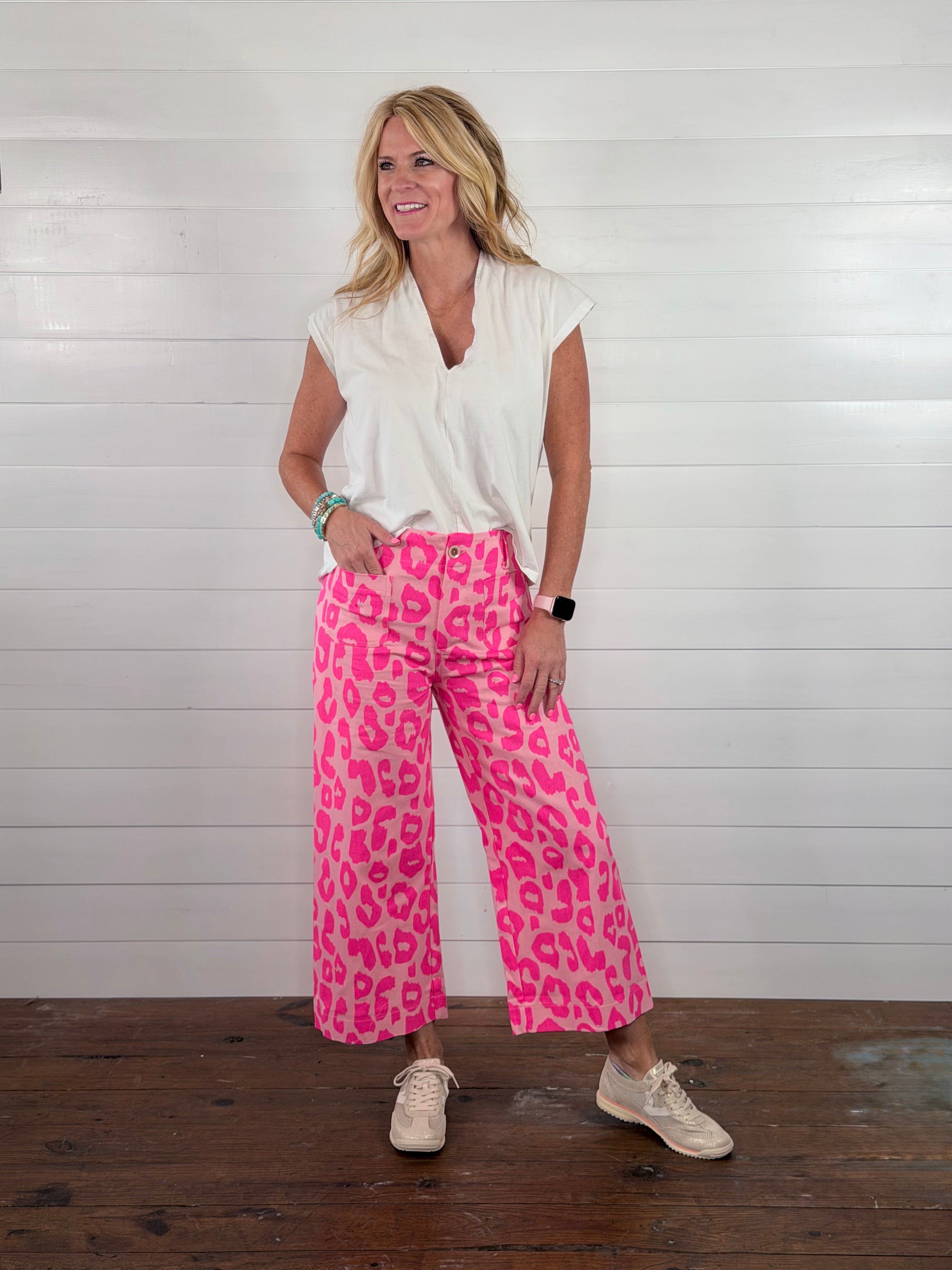 WILD ABOUT NEON CHEETAH PANTS-PINK