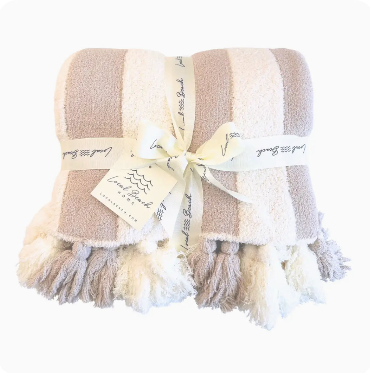STRIPE LUXE BLANKET-SAND