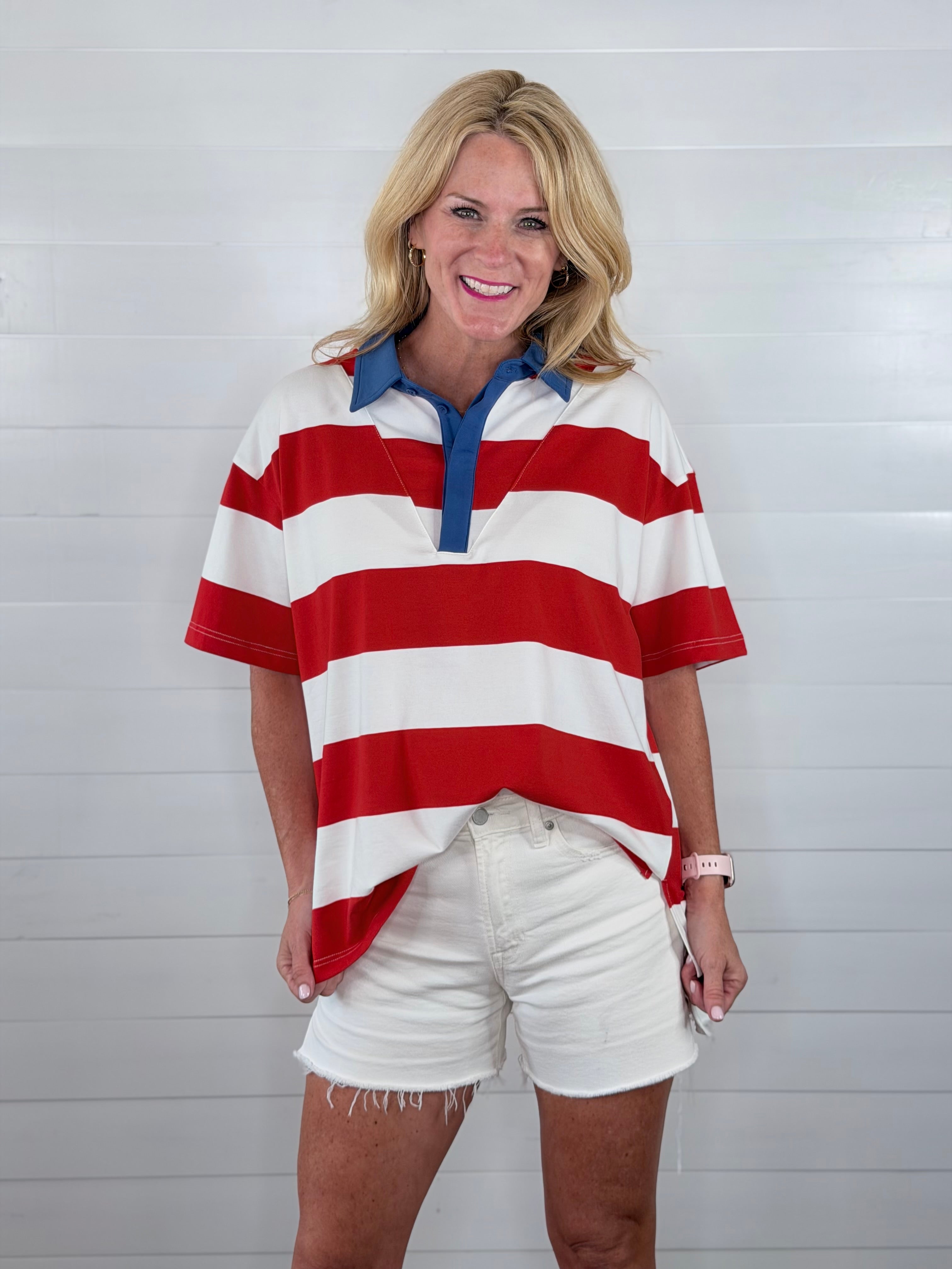AMERICANA RUGBY STRIPE TOP