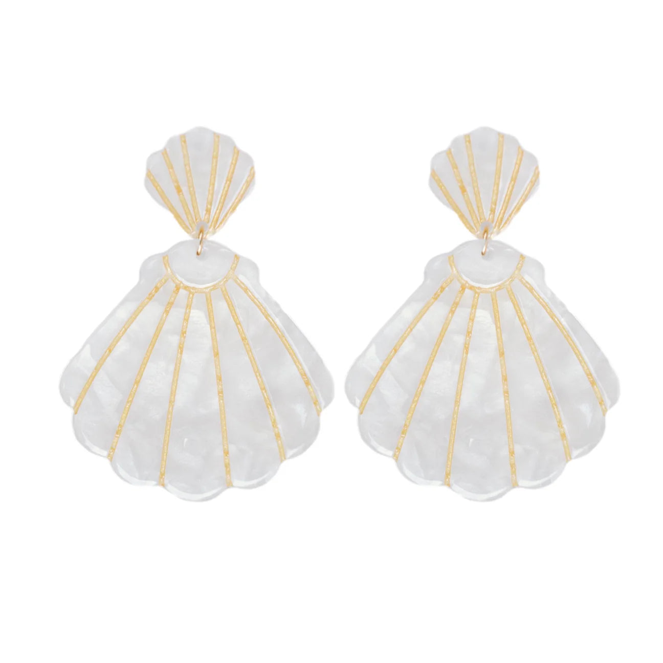 WHITE TORTOISE SHELL EARRING