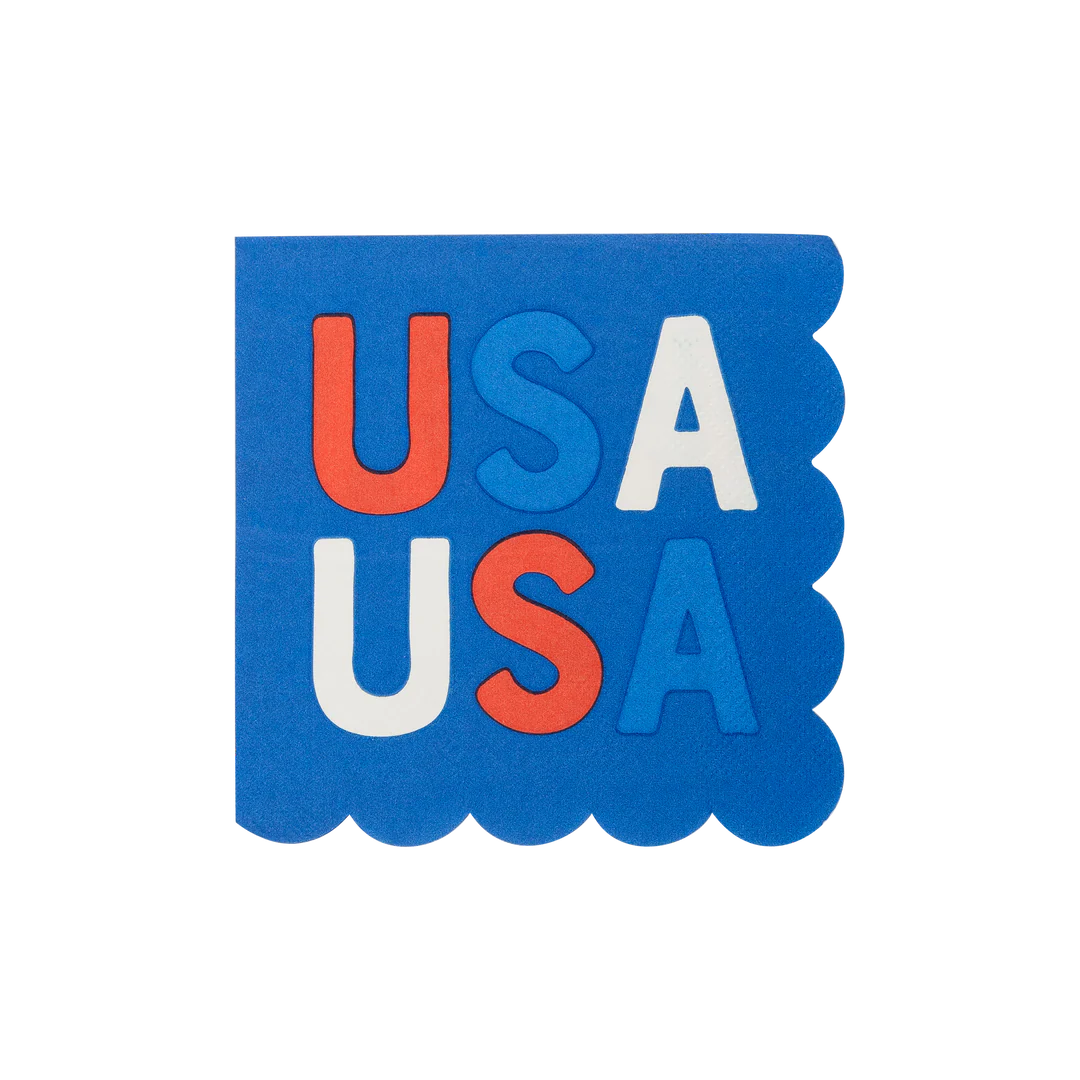USA SCALLOPED COCKTAIL NAPKIN