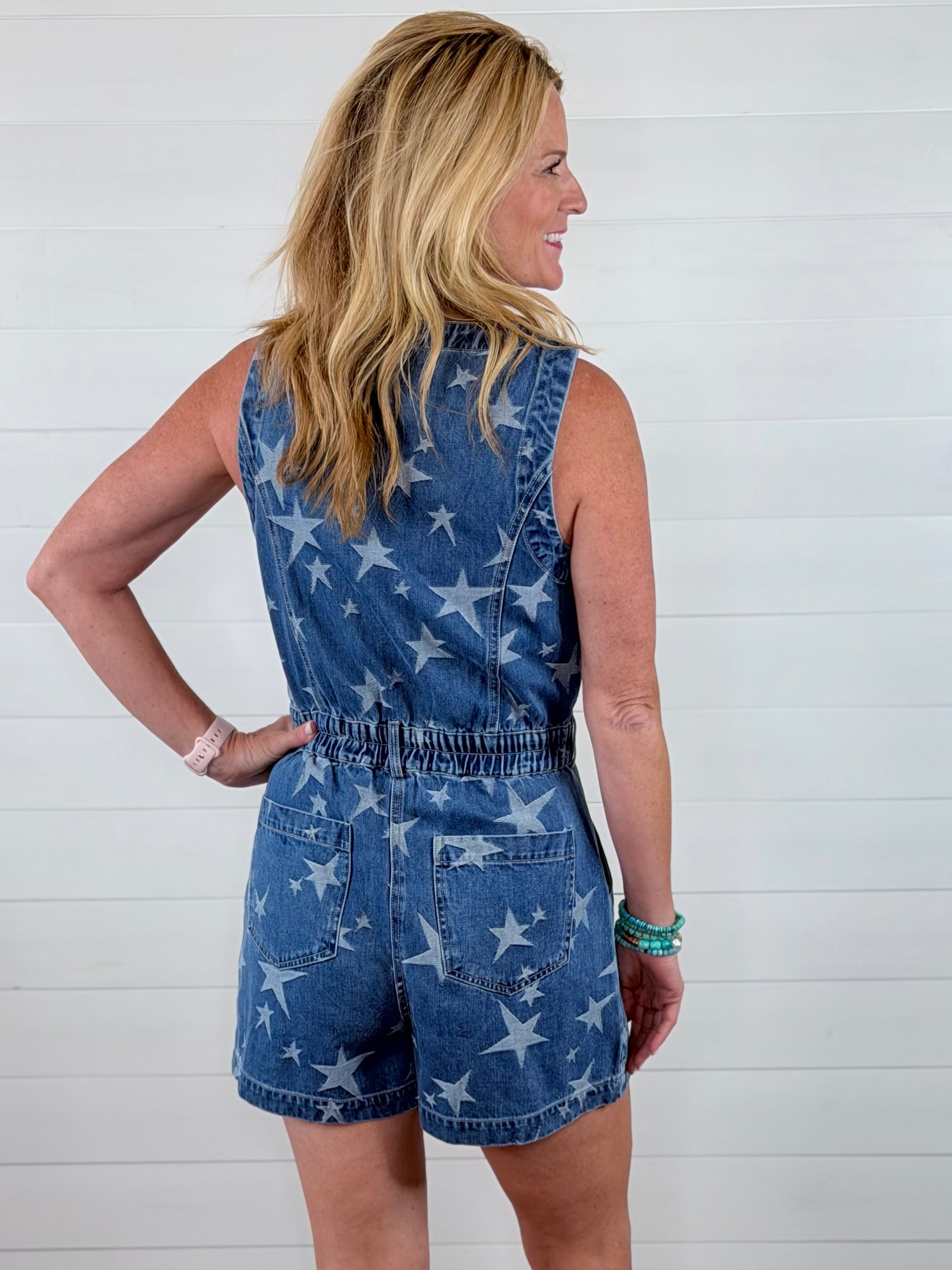 STARS AT NIGHT DENIM ROMPER