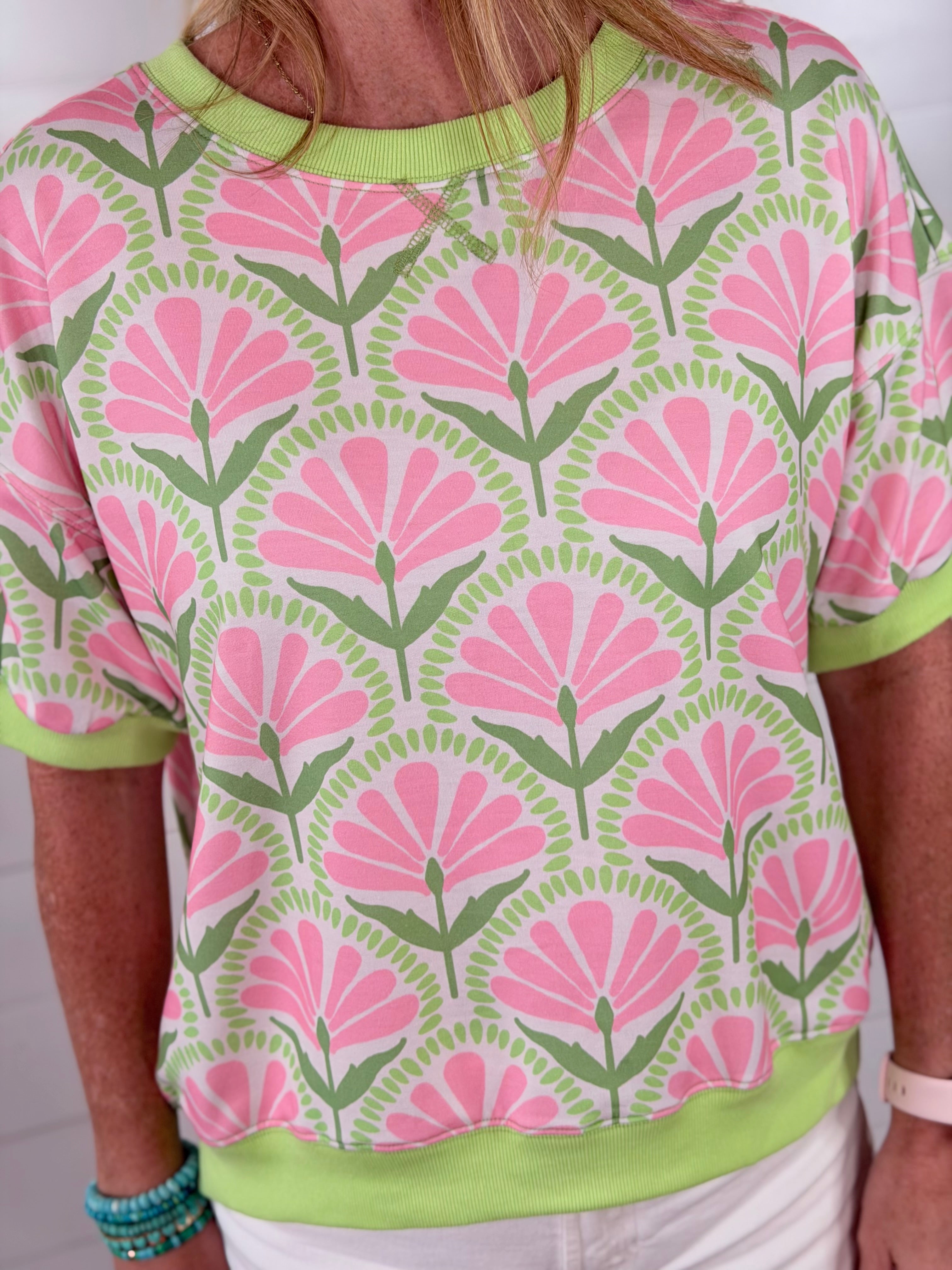 SUMMER PASTELS TOP-GREEN