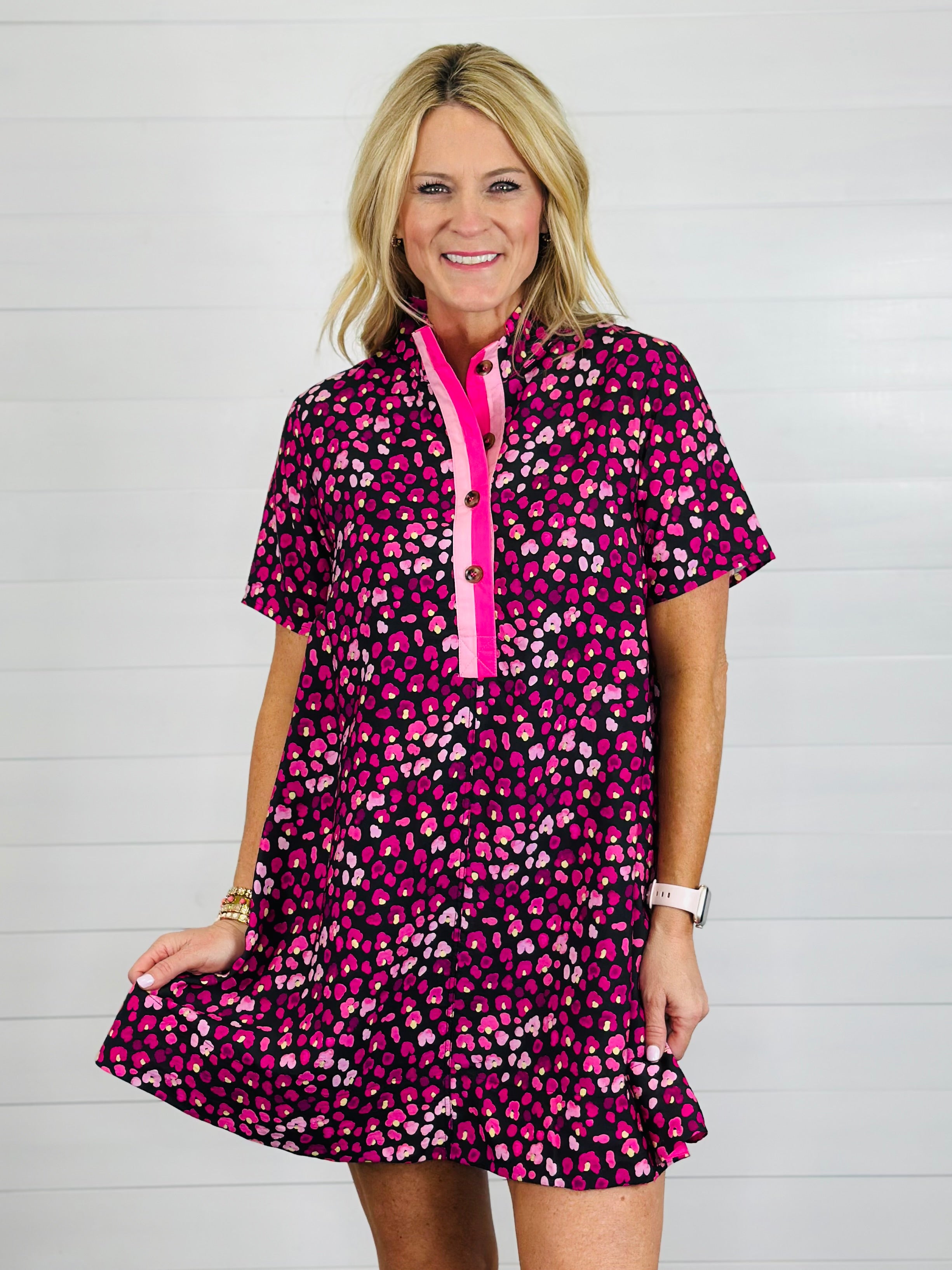 WILD ABOUT SPRING DRESS-BLACK