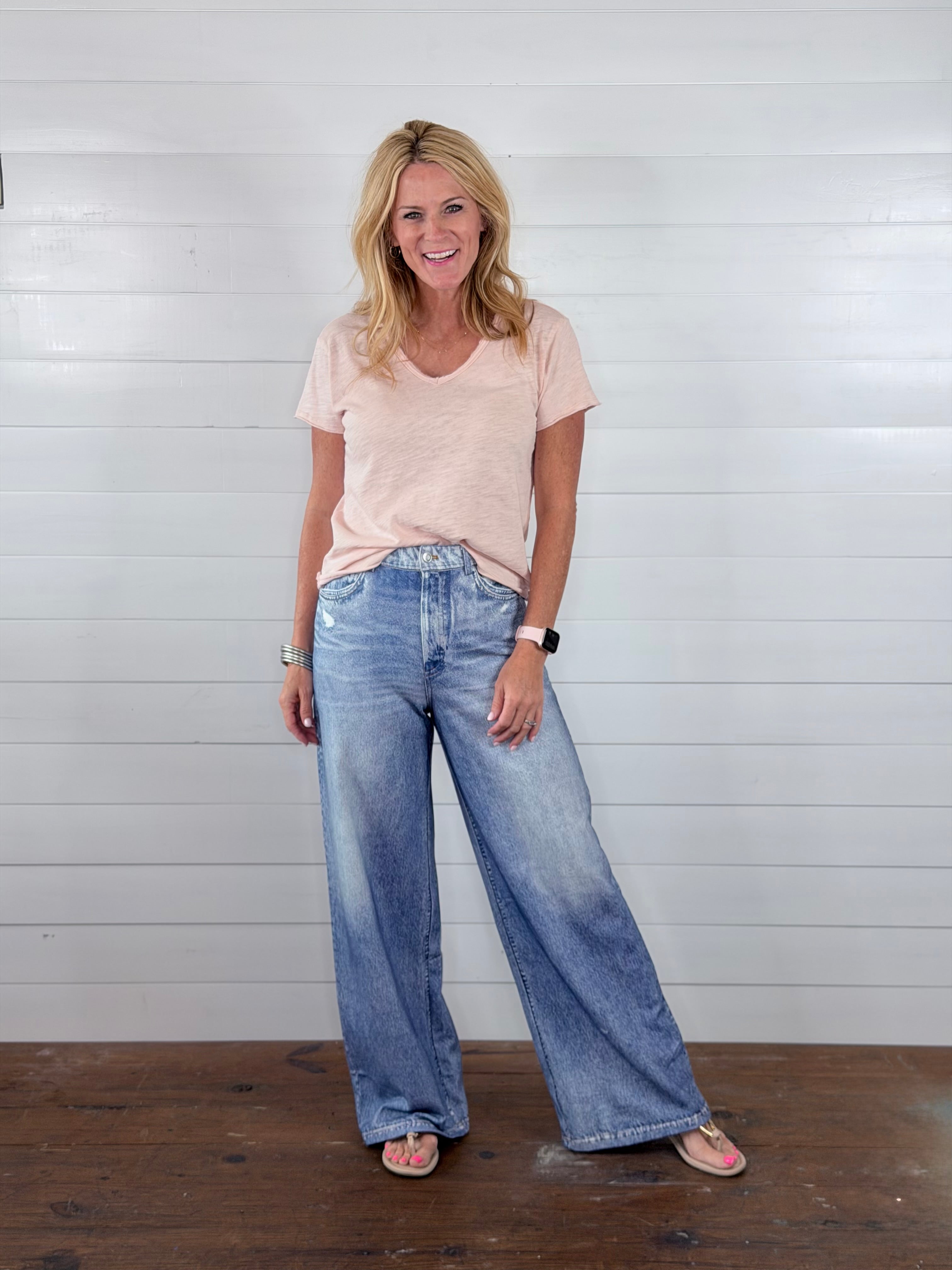 FANCY FAUX DENIM PANTS