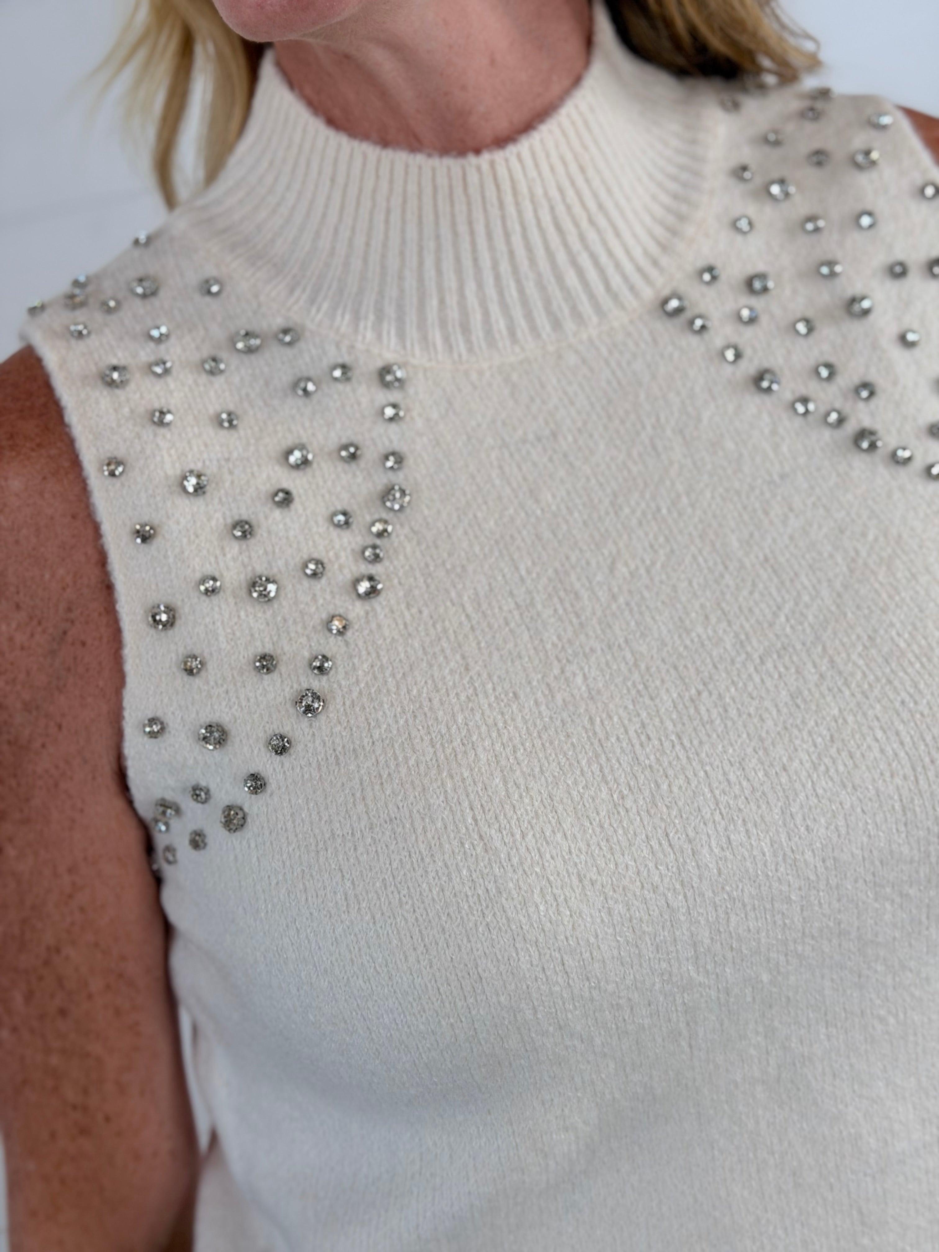 GLAM GIRL SWEATER-CREAM