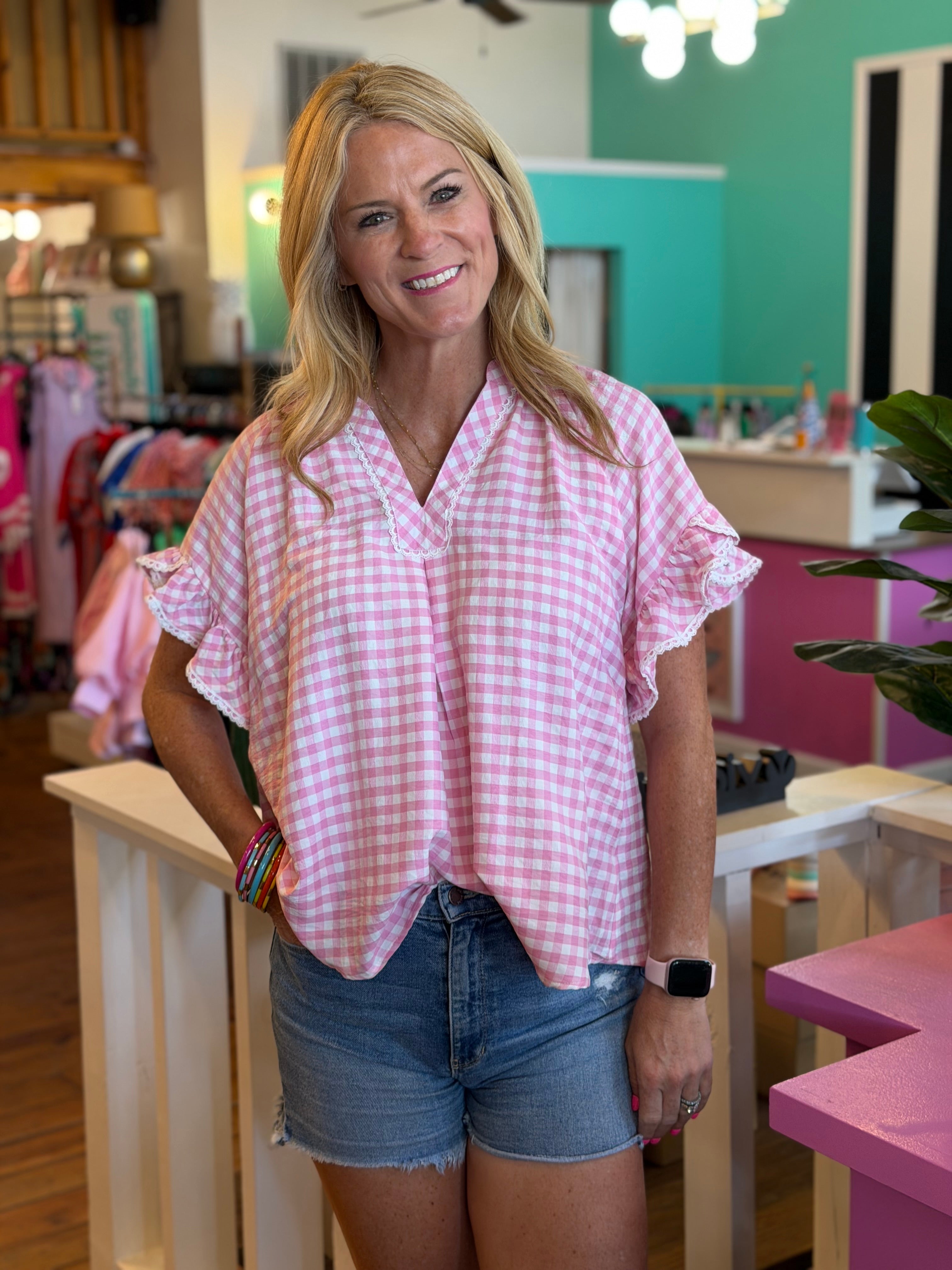 PRISSY PINK TOP