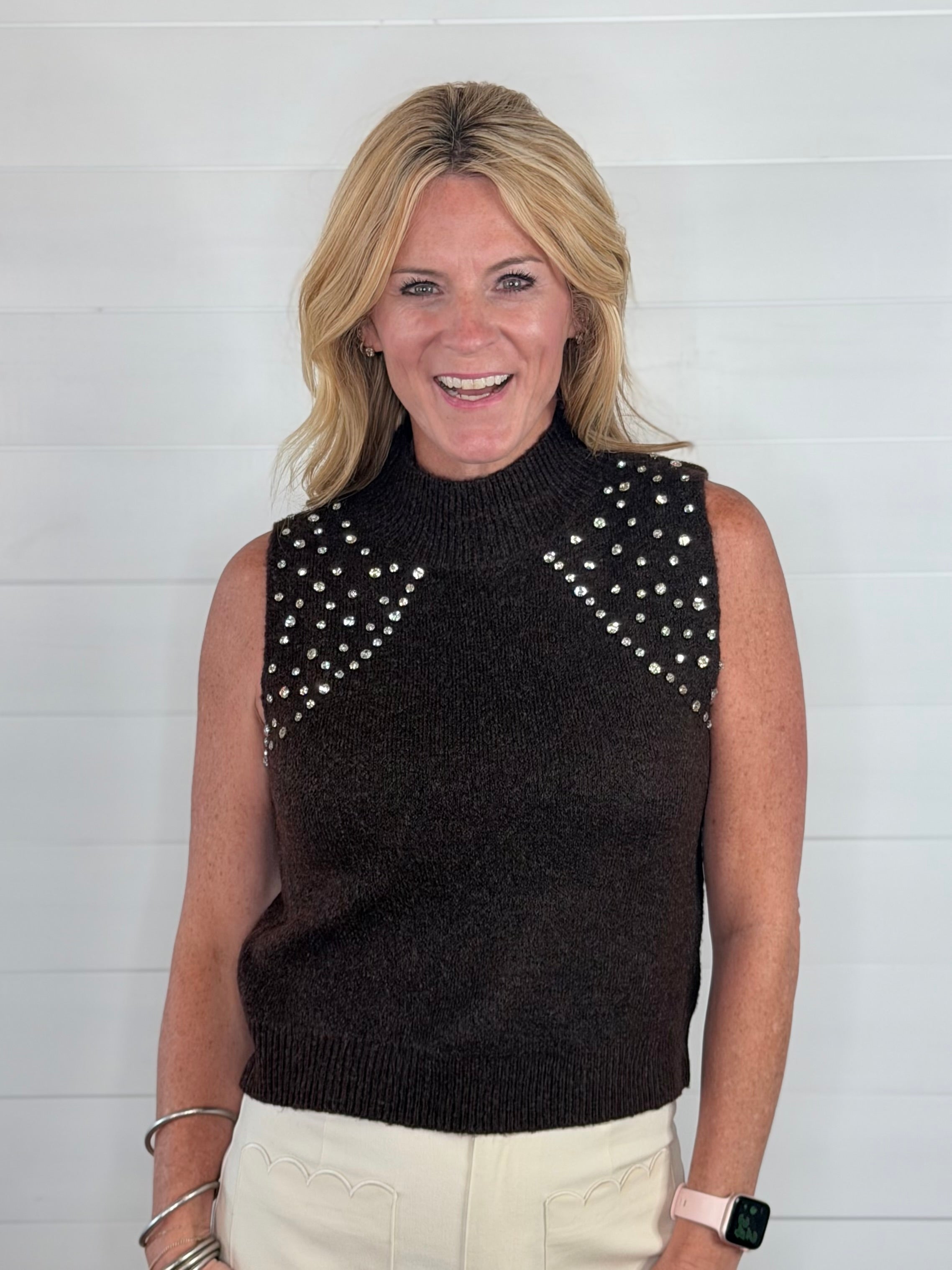 GLAM GIRL SWEATER-BROWN
